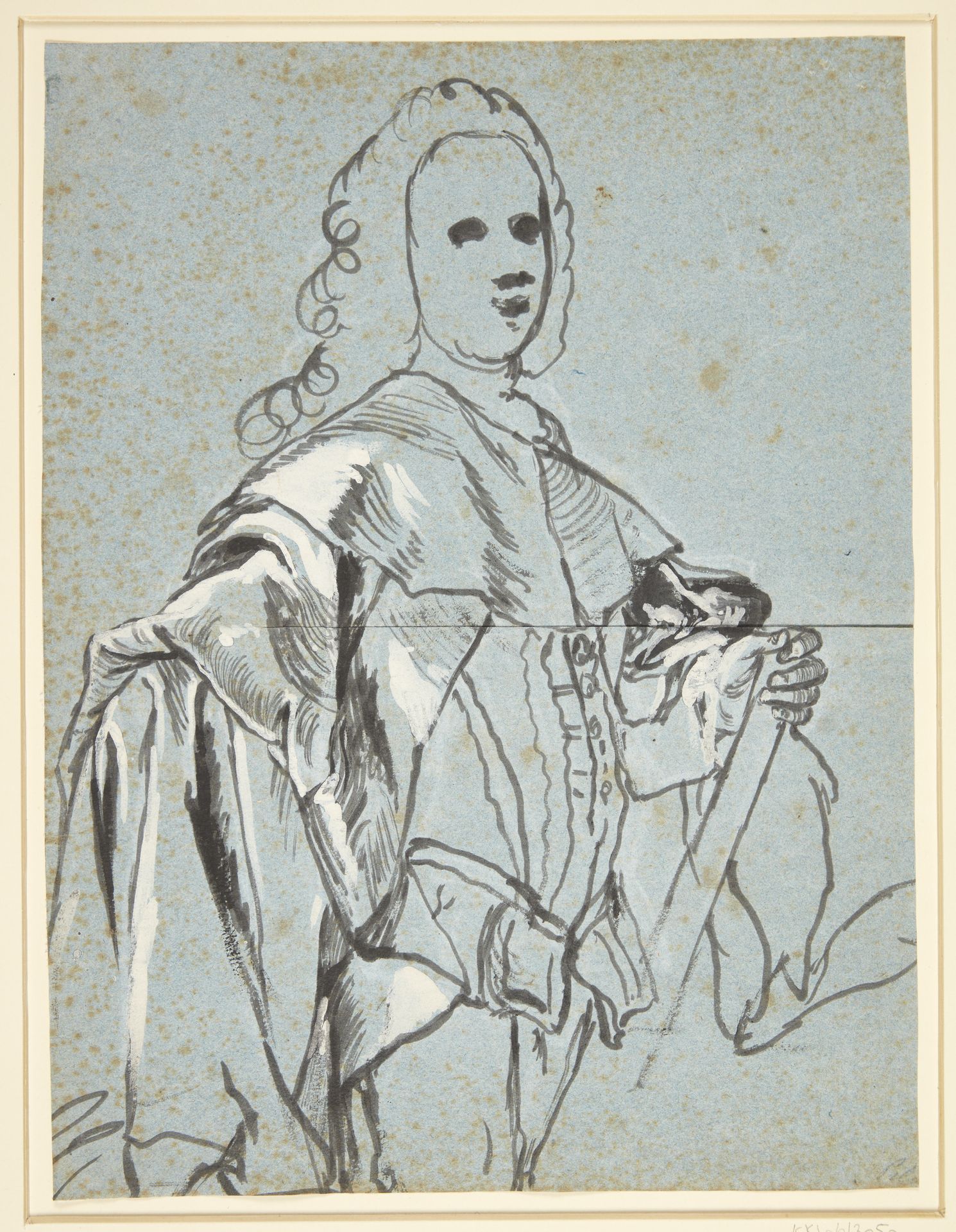 Studie til et portræt, formentlig af A.G. Moltke by C.G. Pilo