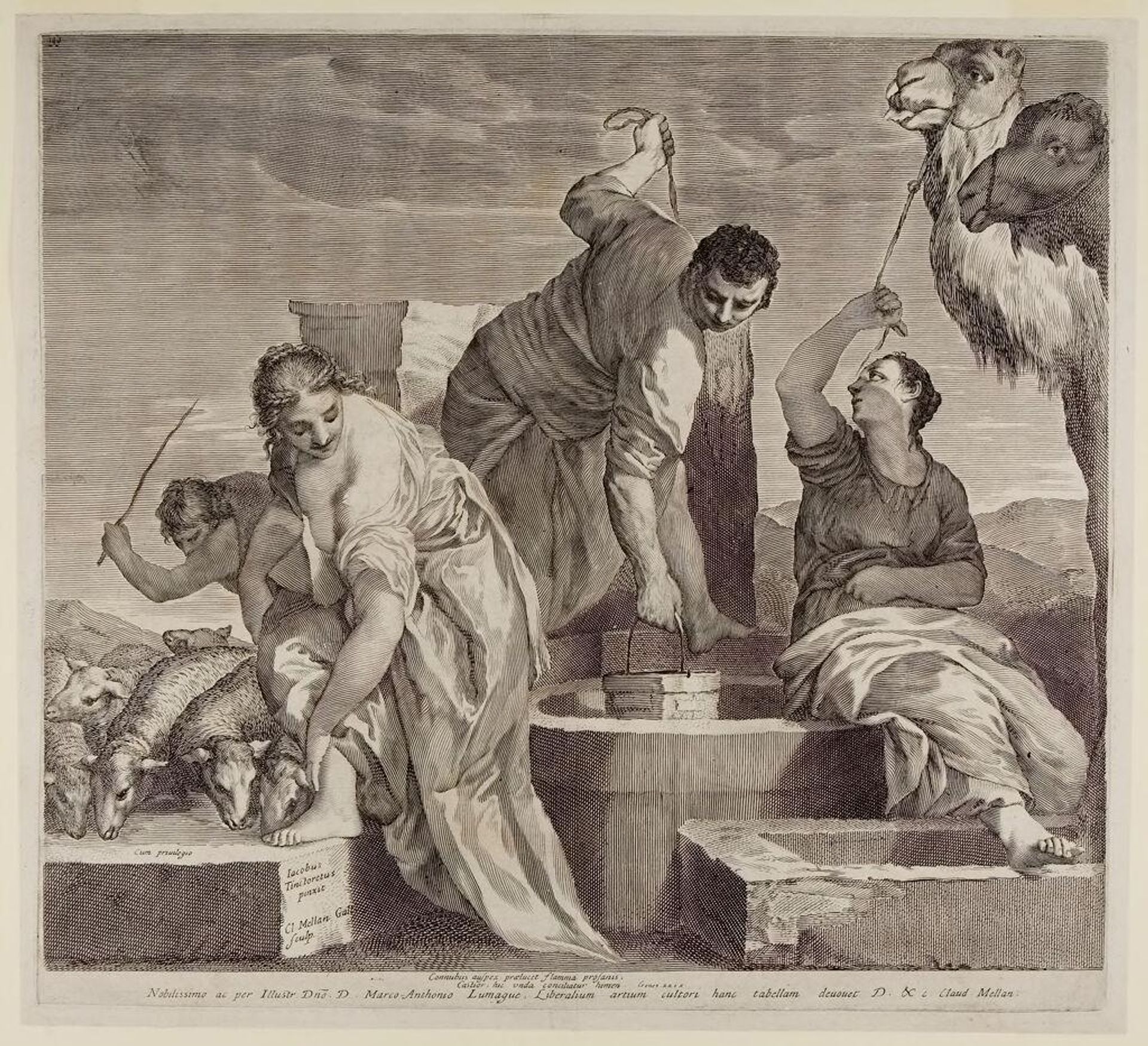Jacob and Rachel at the Well by Claude Mellan