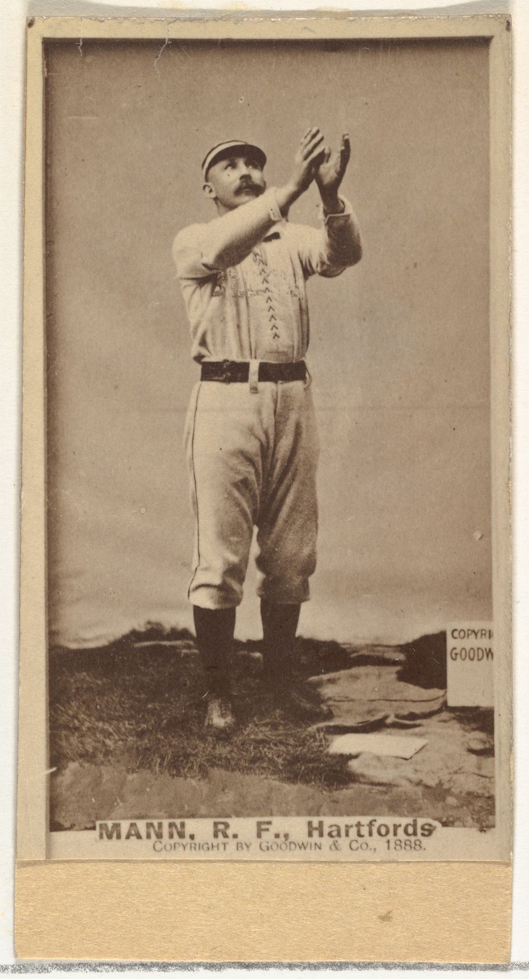 Fred J. Mann, Right Field, Hartford, from the Old Judge series (N172) for Old Judge Cigarettes by Goodwin & Company