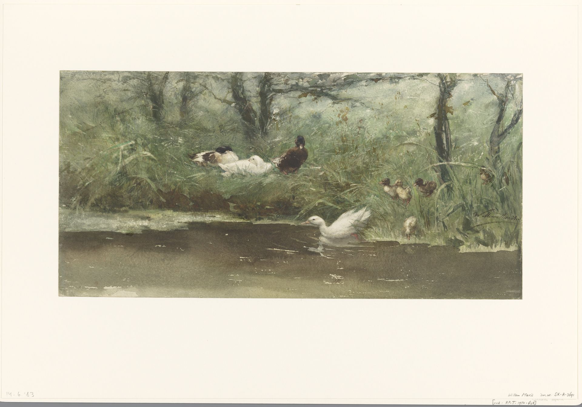 Eenden aan de slootkant by Willem Maris