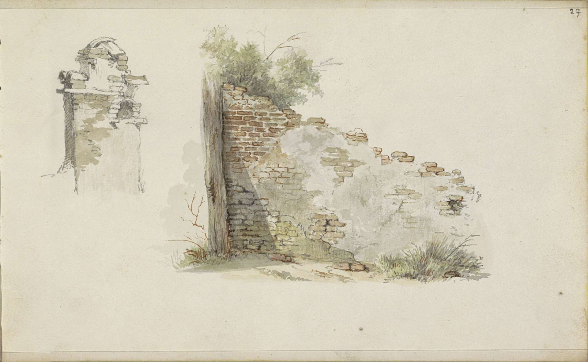 Vervallen muur by Adrianus Eversen