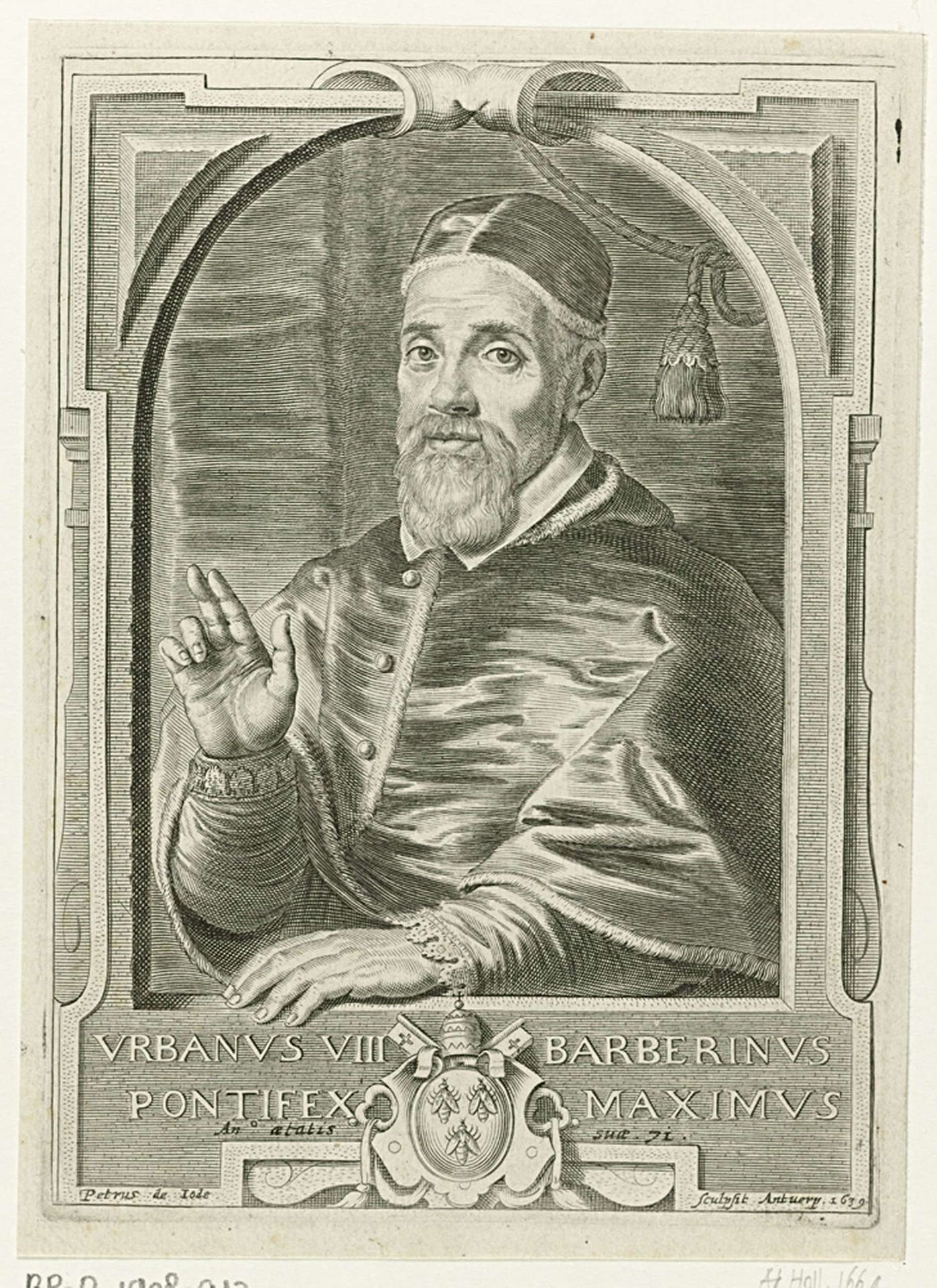 Portret van Urbanus VIII by Pieter de (II) Jode