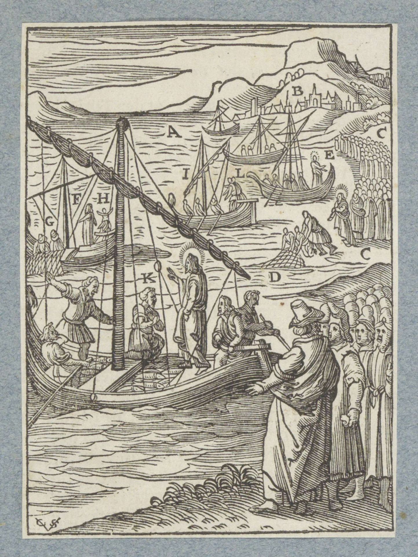 Wonderbaarlijke visvangst by Christoffel van (II) Sichem