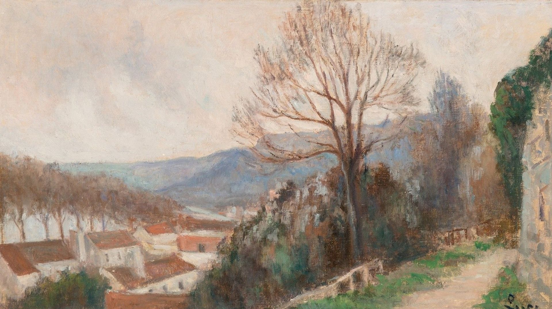 La Seine vue des hauteurs de Rolleboise by Maximilien Luce