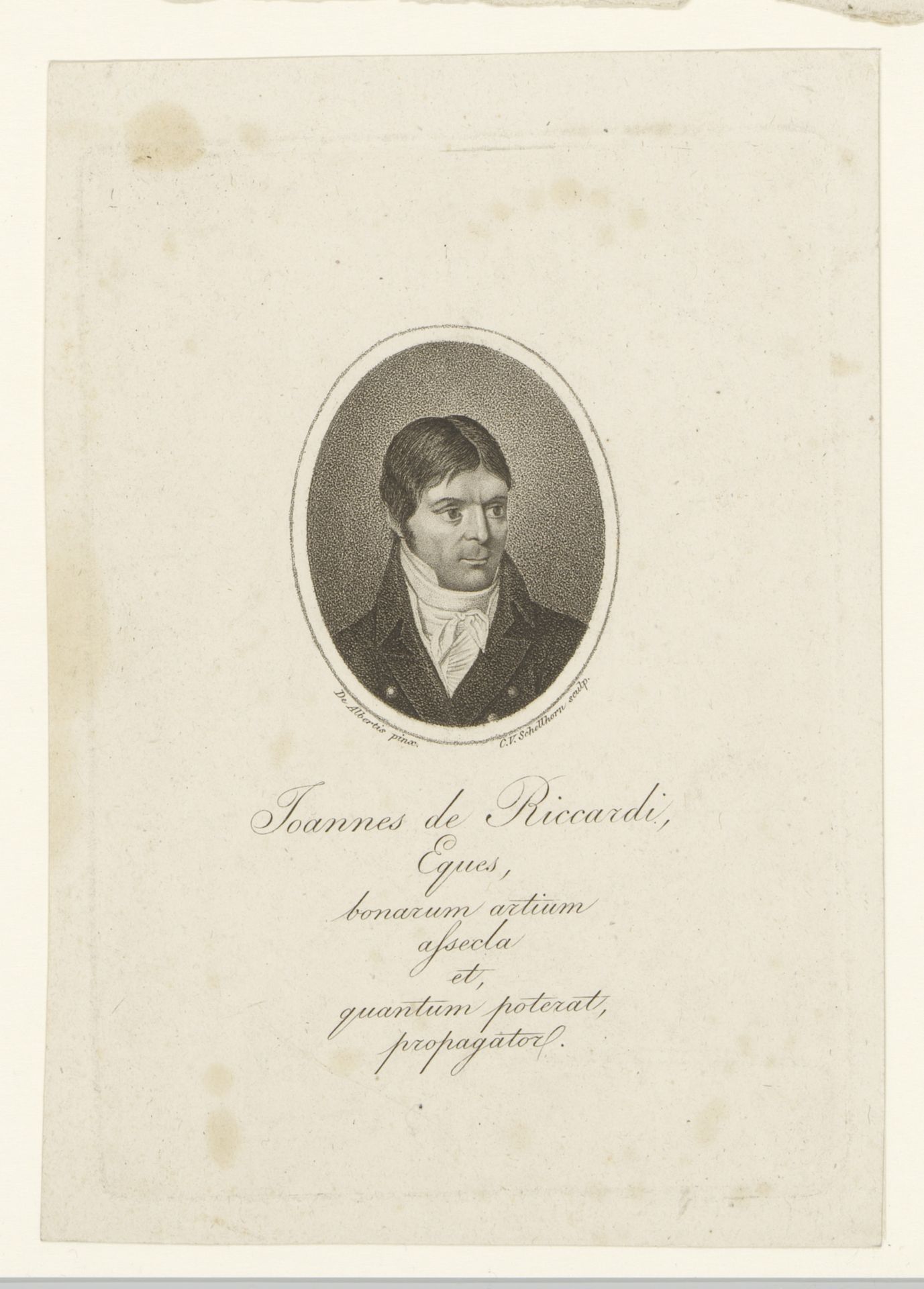Portret van Joannes de Riccardi by Christoph Veit Schellhorn