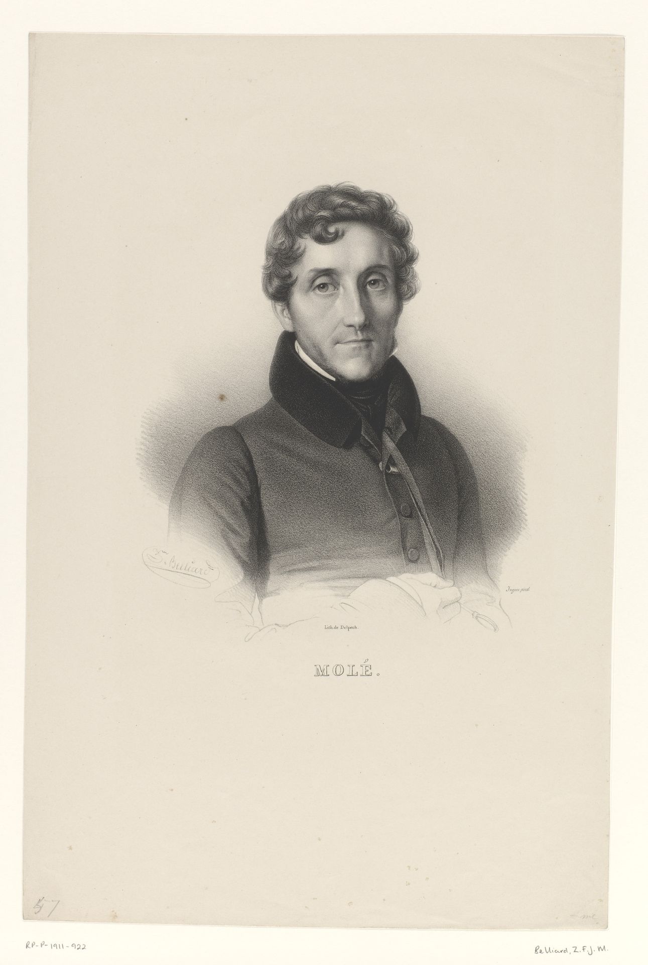 Portret van de staatsman Louis-Mathieu Molé by Zéphirin Belliard