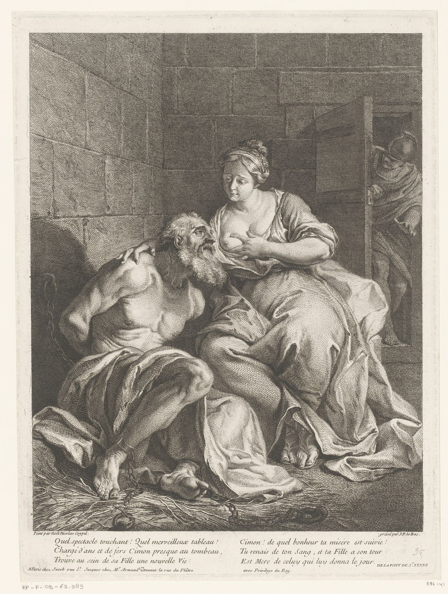 Cimon door Pero gevoed (Caritas Romana) by Jacques Philippe Le Bas