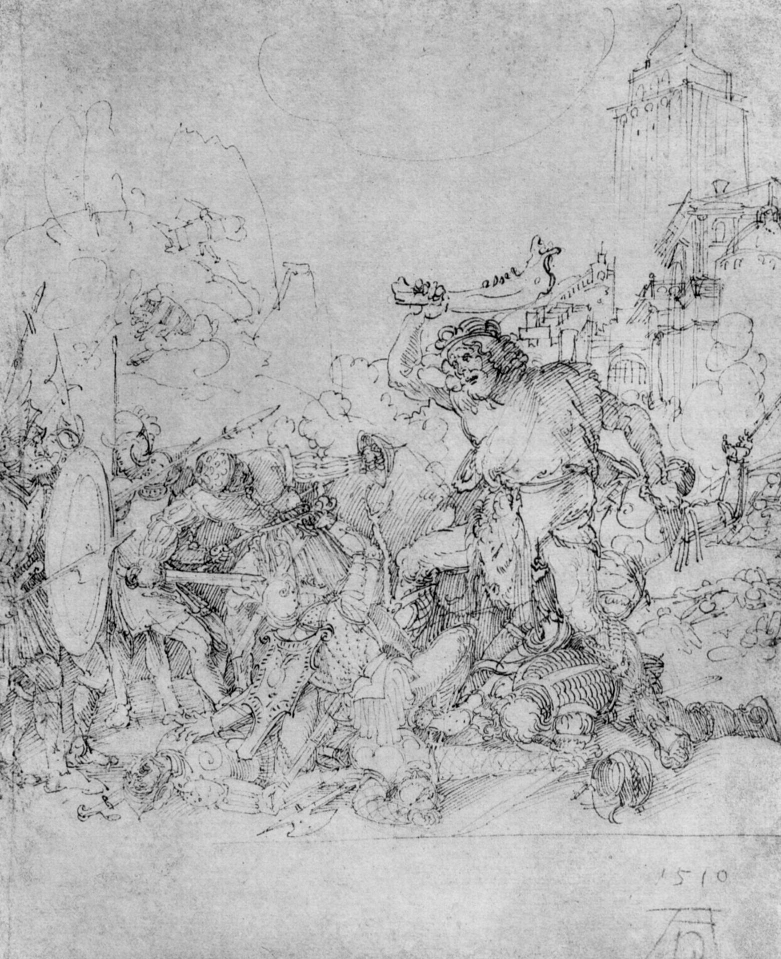 Design for the Fugger Chapel in Augsburg Samson fighting the Philistines by Albrecht Durer