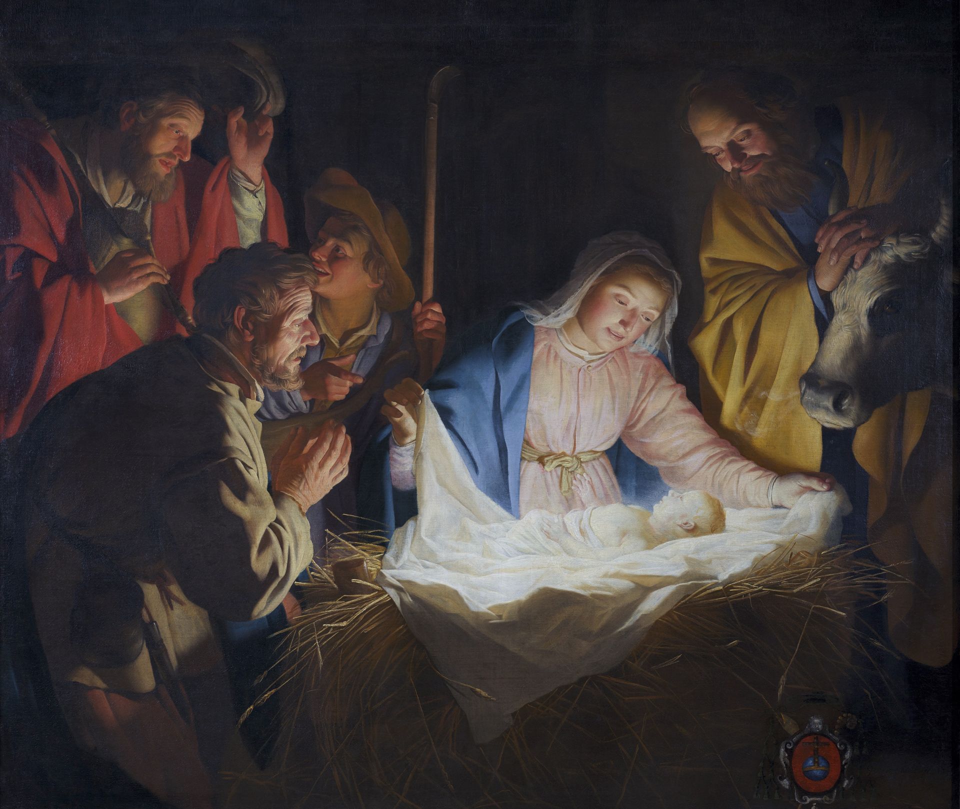 Adoration of the shepherds by Gerard van Honthorst