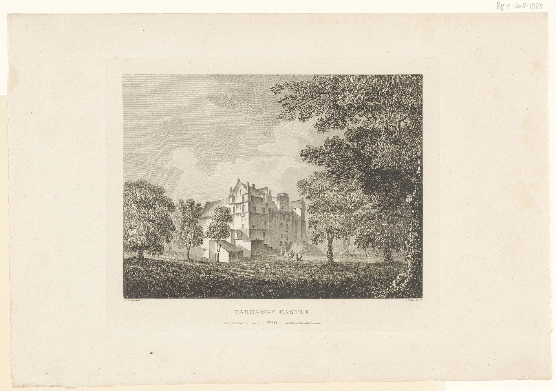 Gezicht op Darnaway Castle by James Fittler