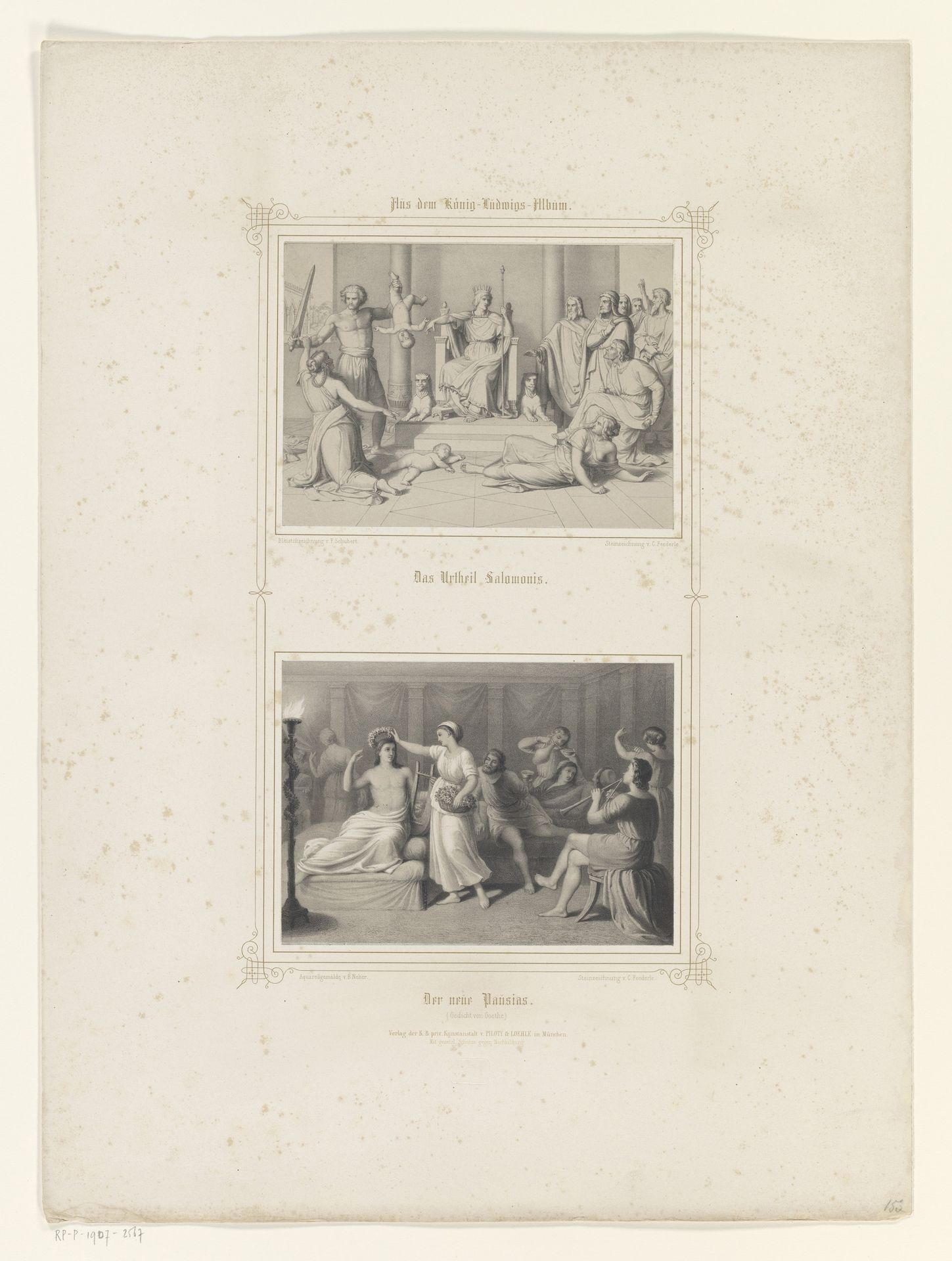 Voorstellingen van het oordeel van Salomon en de nieuwe Pausias by Carl Federle