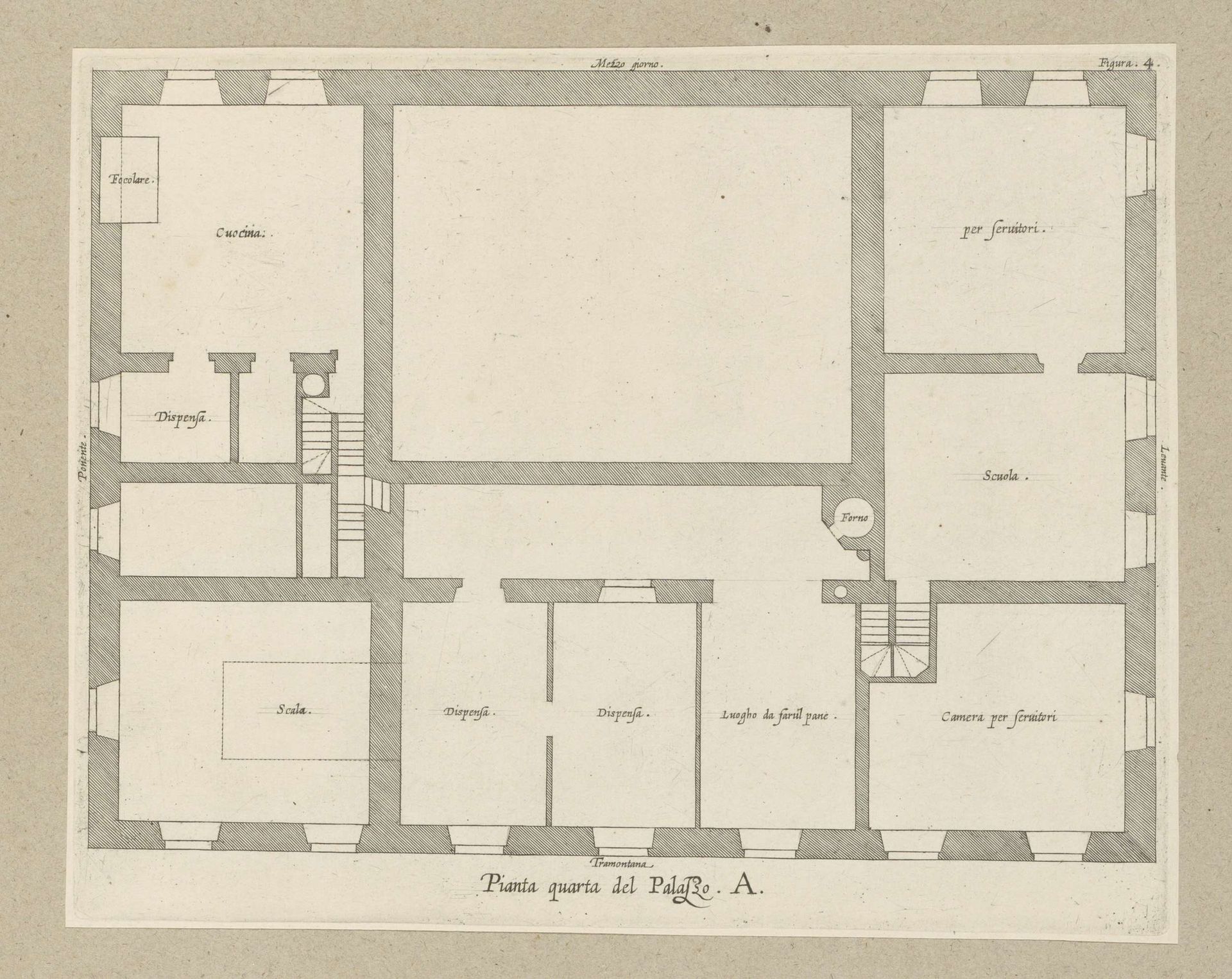 Plattegrond van de entresol van het Palazzo Carrega-Cataldi te Genua by Nicolaes Ryckmans