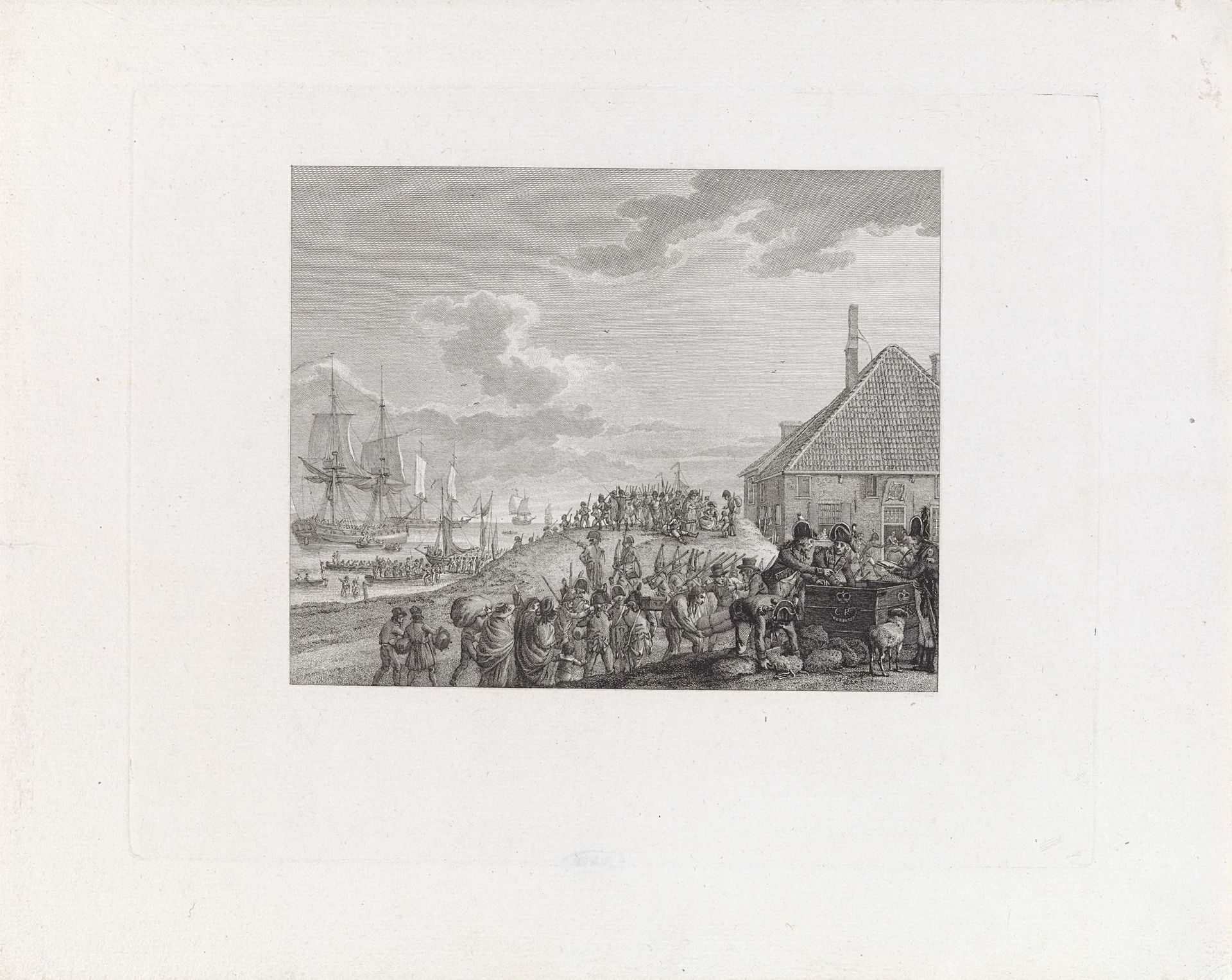 Aftocht van de Britten en Russen uit Den Helder, 1799 by Reinier Vinkeles