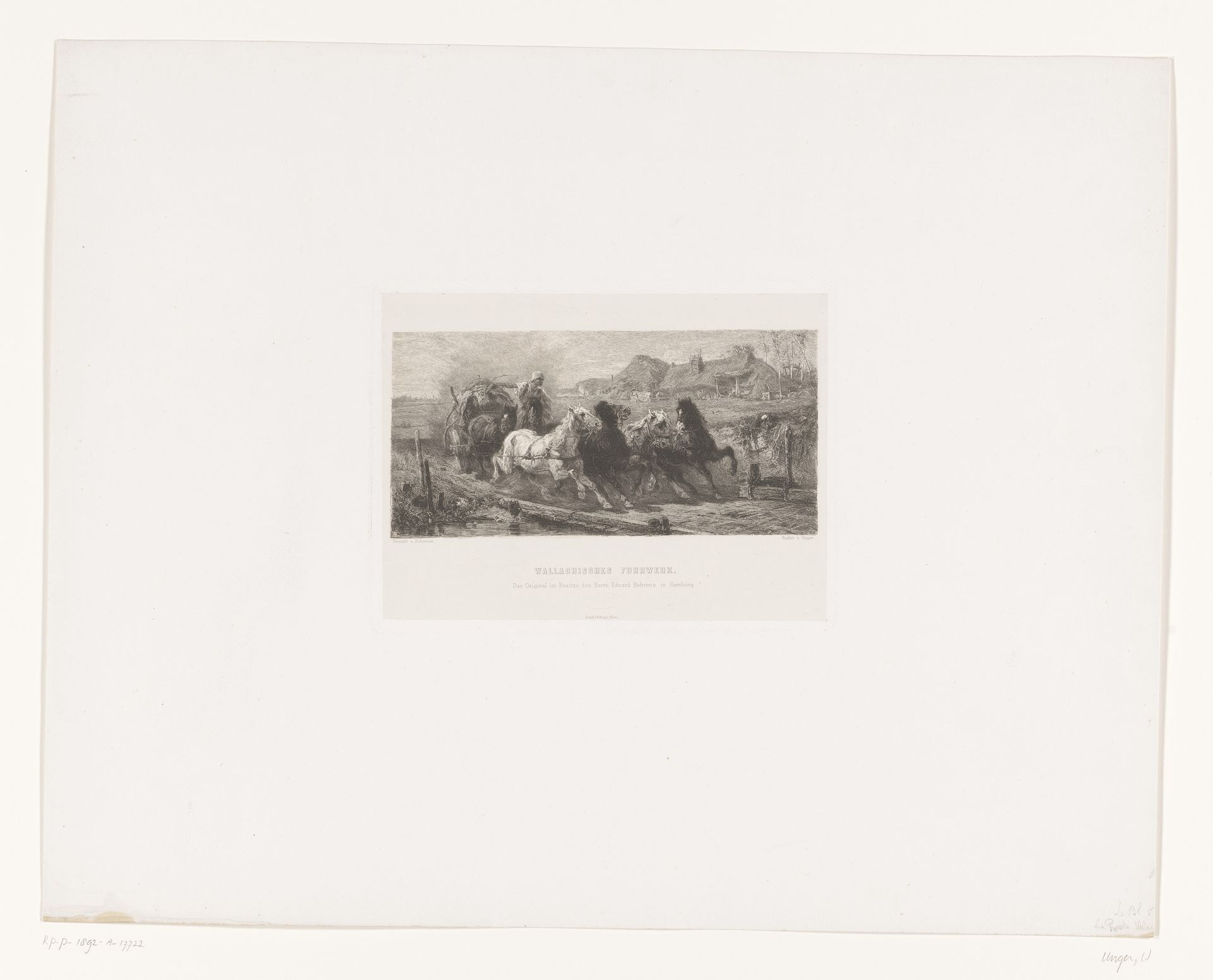 Kar getrokken door zes paarden by William Unger