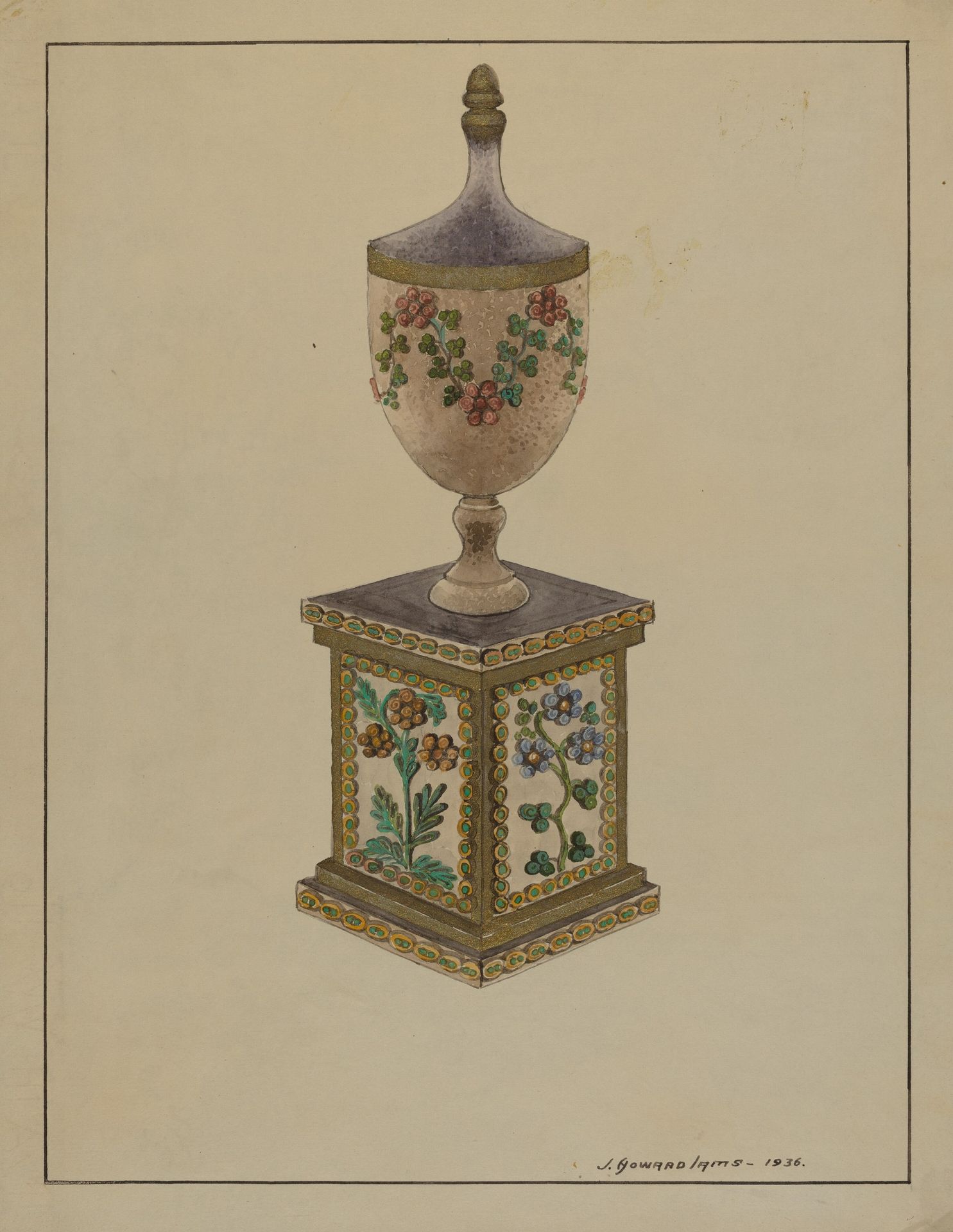 Wooden Mantel Ornament by J. Howard Iams