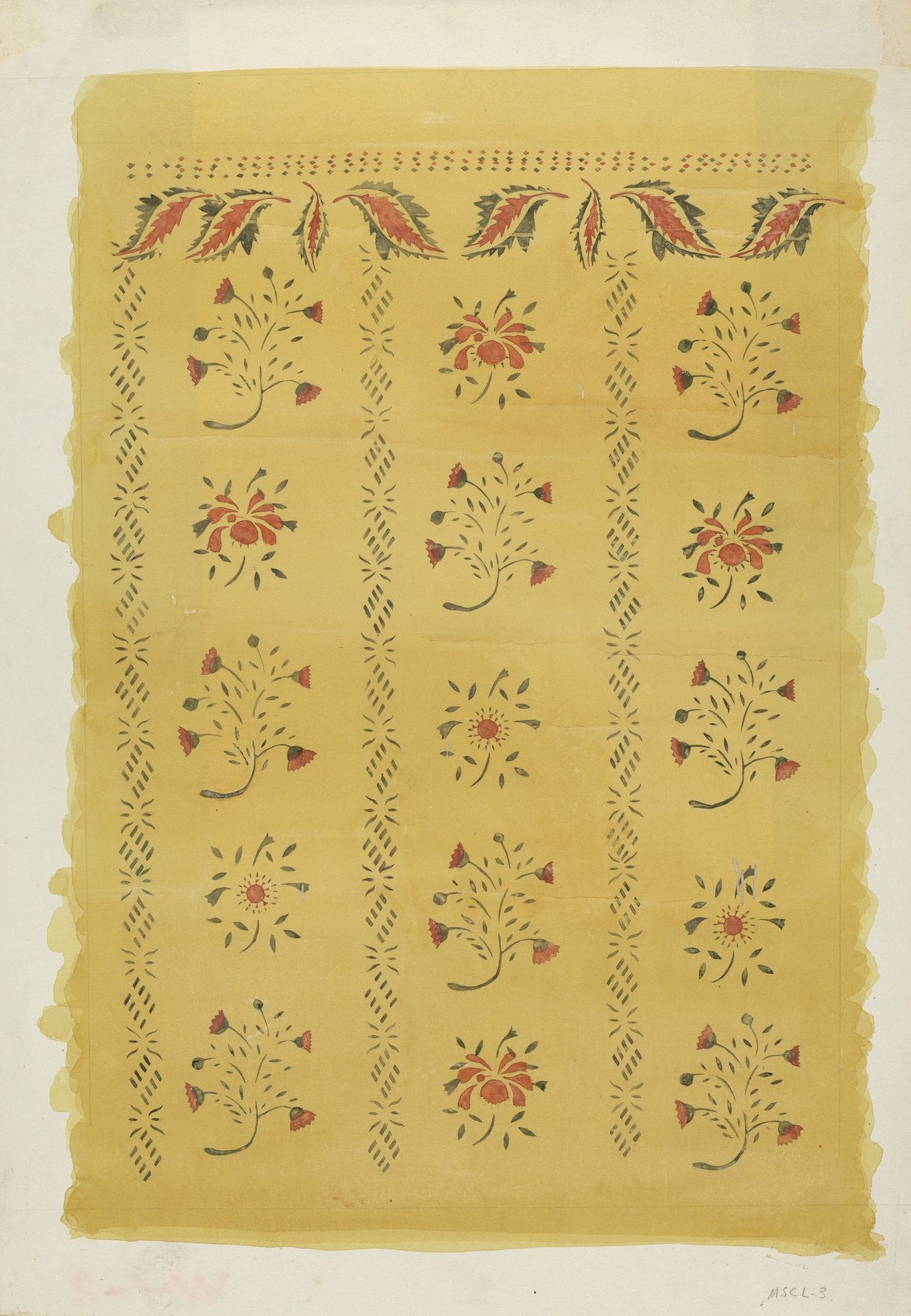 Stencilled Wall by Mildred E. Bent