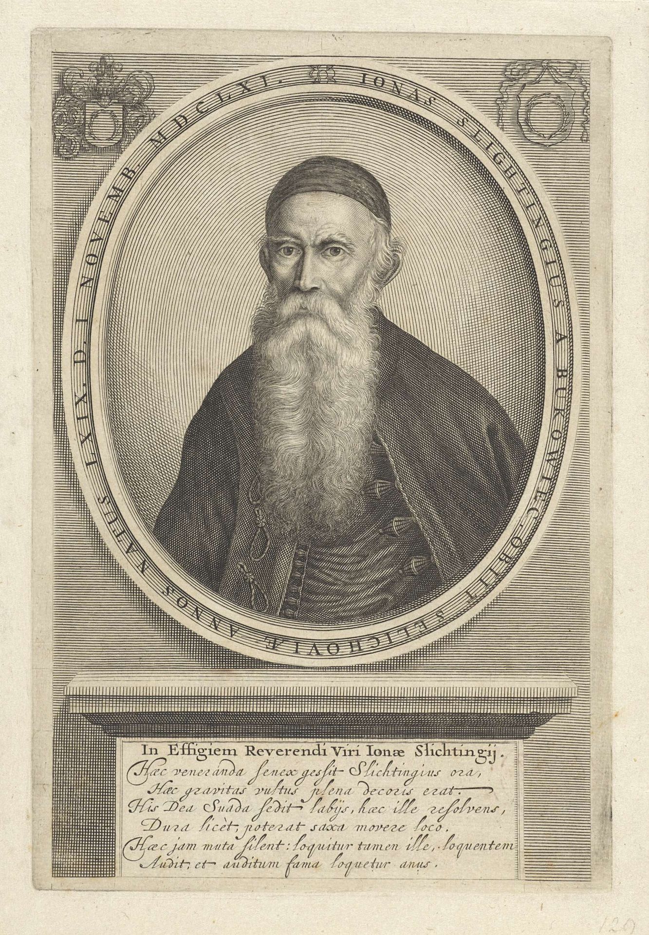 Portret van Jonas Slichting van Bukowicz by Lambert Visscher