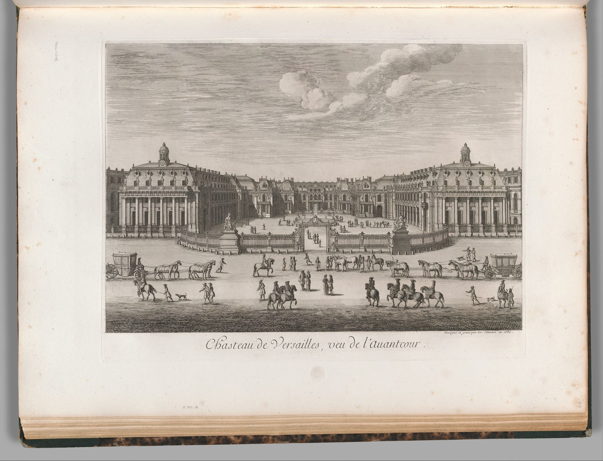Château de Versailles seen from the forecourt, from Chalcographie du Louvre, Vol. 22 by Israel Silvestre