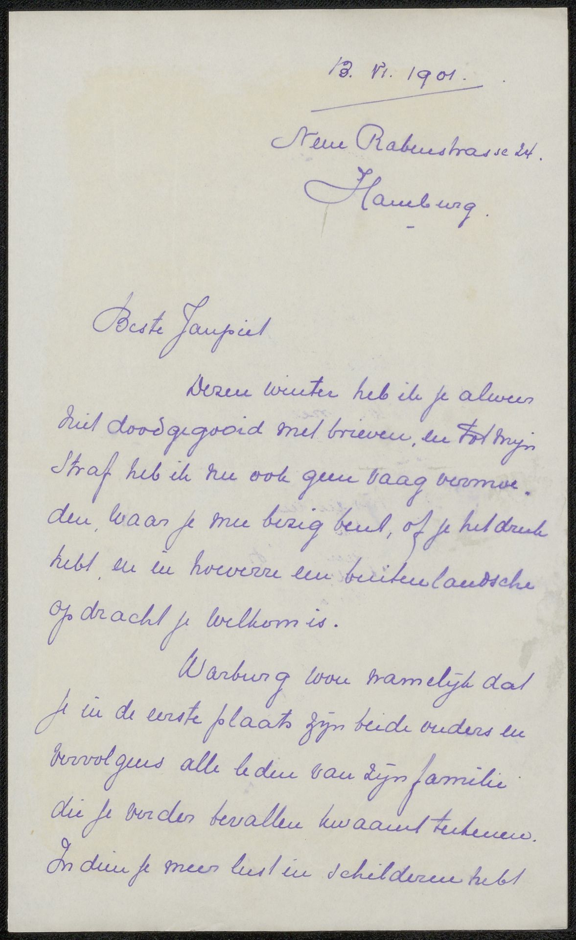 Brief aan Jan Veth by André Jolles