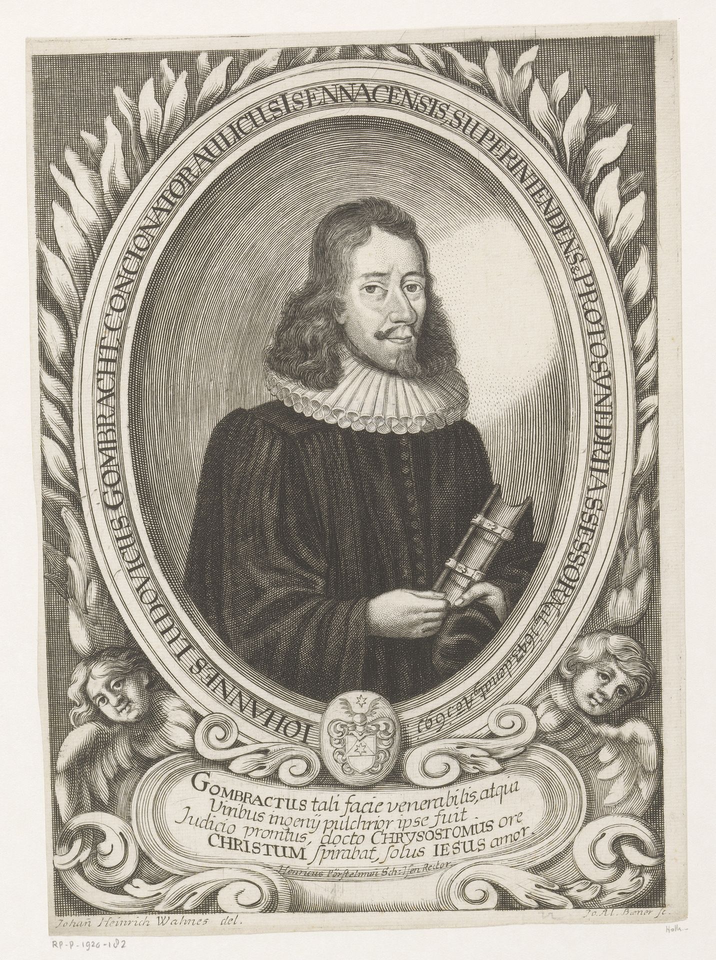 Portret van Johann Ludwig Gombracht by Johann Alexander Böner