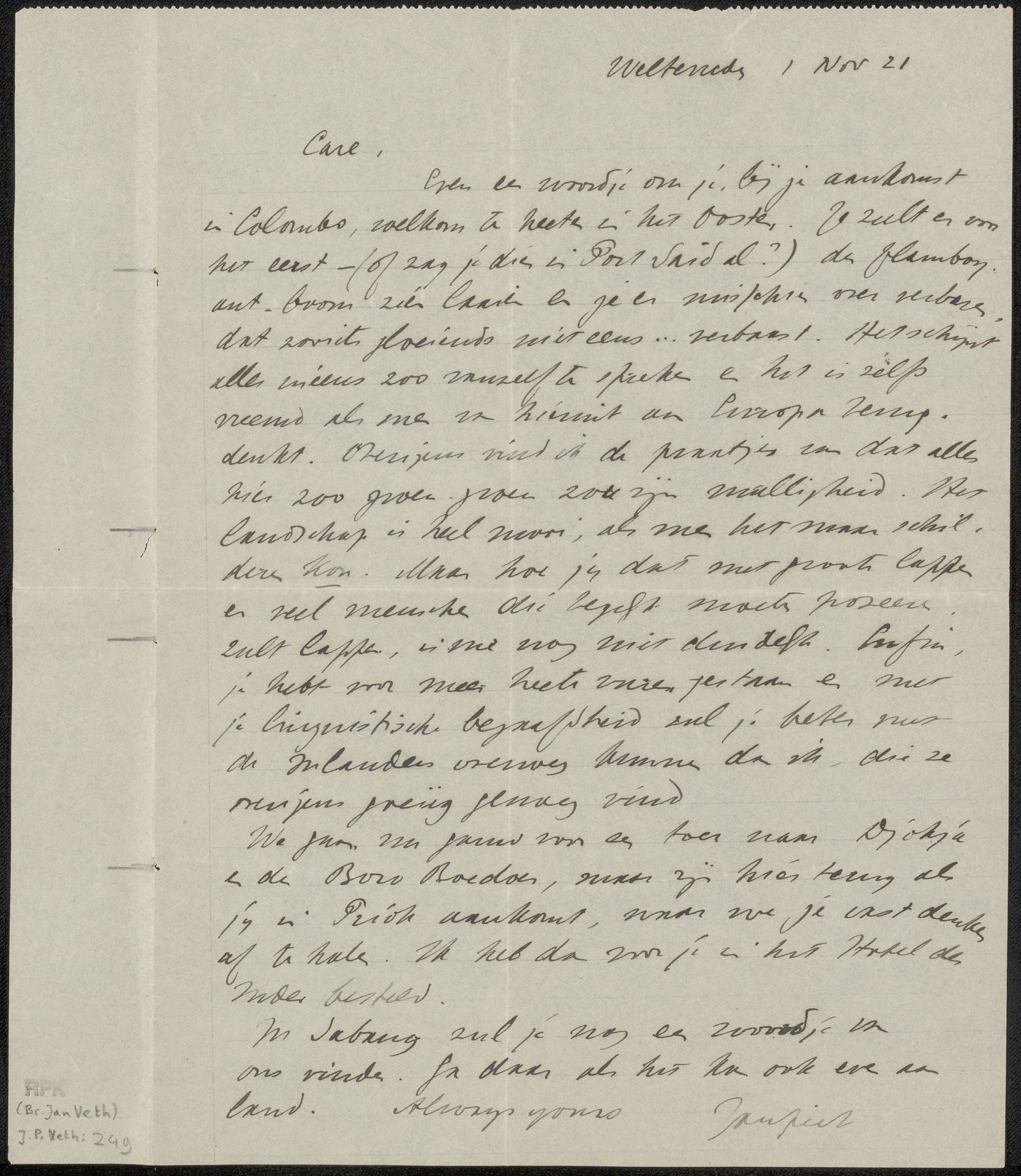 Brief aan Isaac Israels by Jan Veth