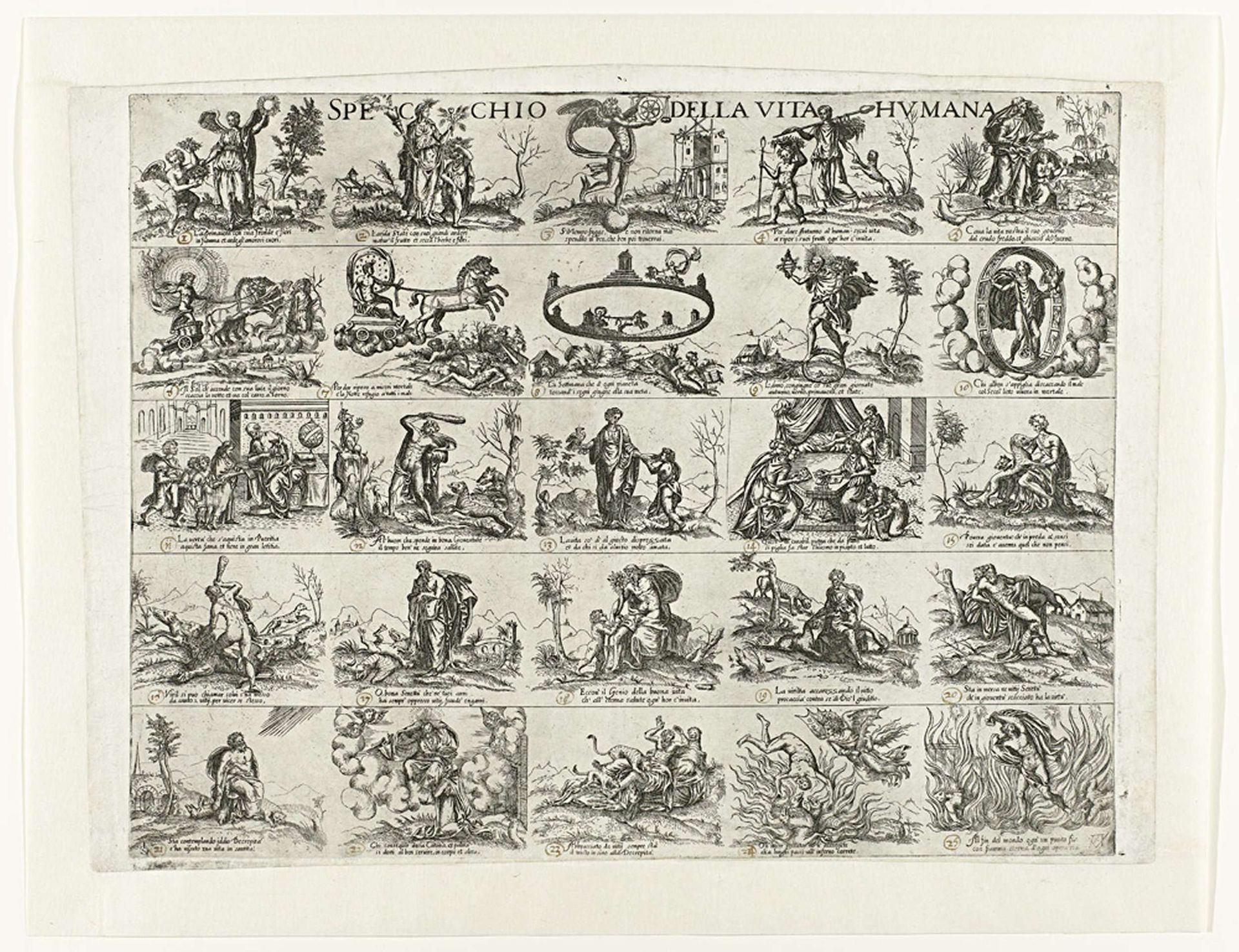 Allegorische cyclus met betrekking tot het menselijk leven by Mario Cartaro