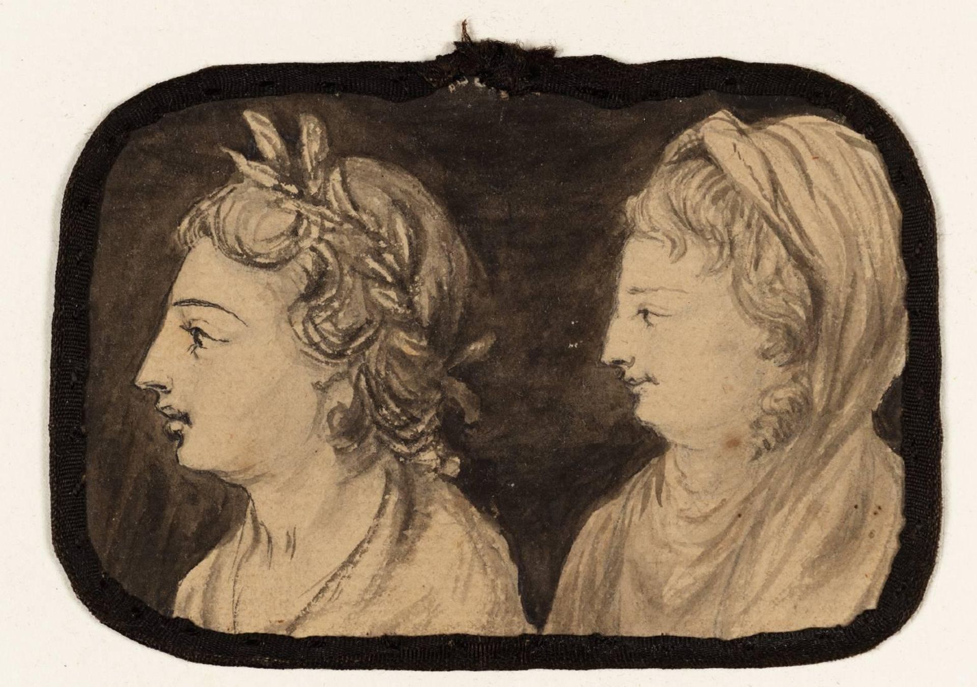 Two Classical Heads In Profile to the Left, in the Manner of a Cameo by  Susanna Duncombe