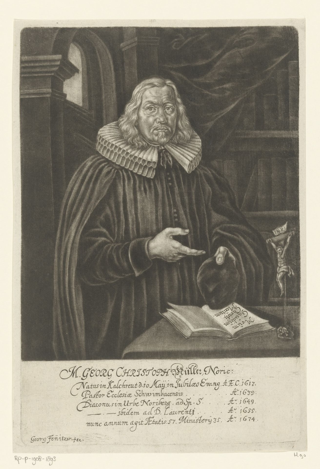 Portret van Georg Christoph Müller by Georg Fennitzer