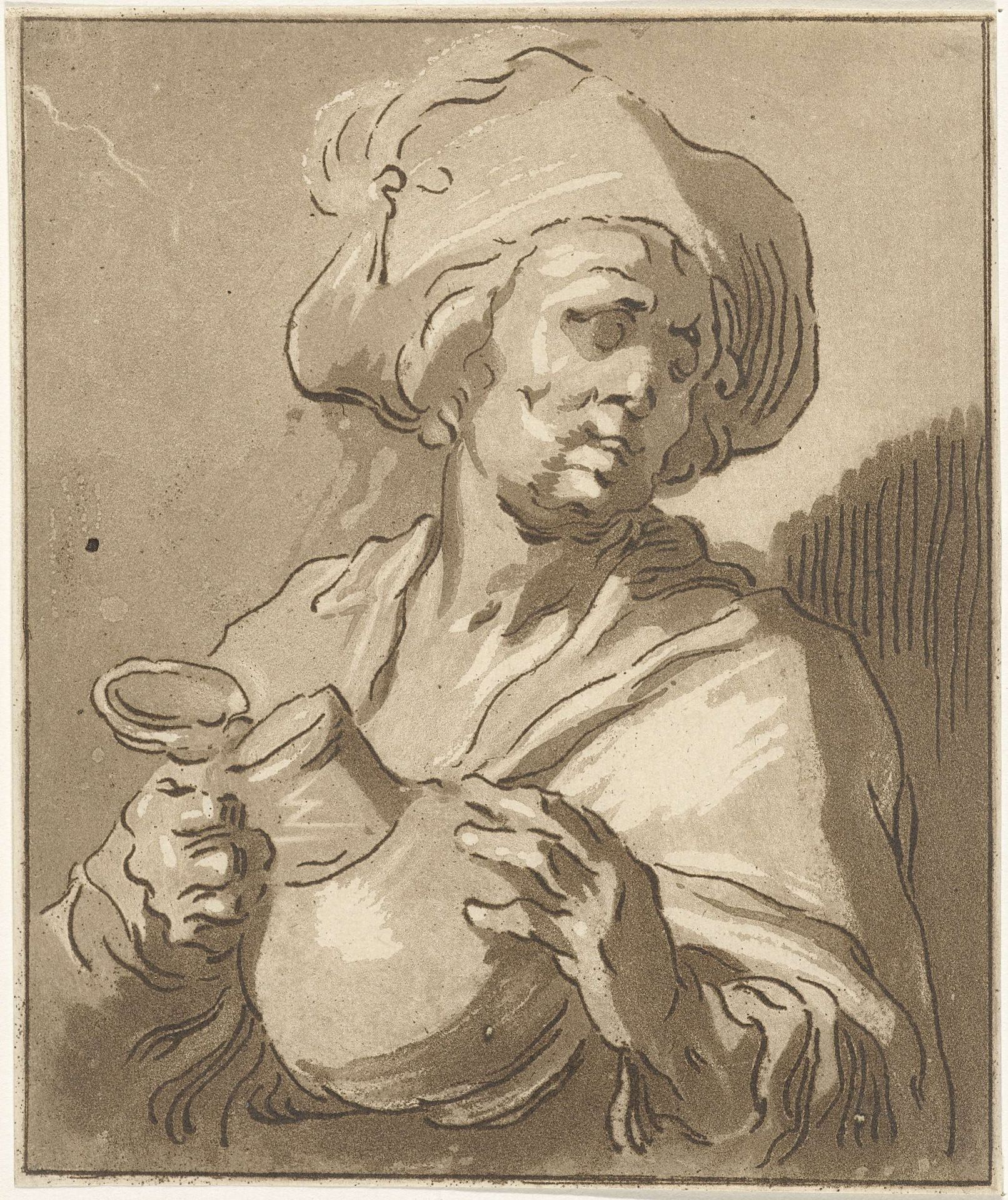 Man met kruik by Hermanus Fock