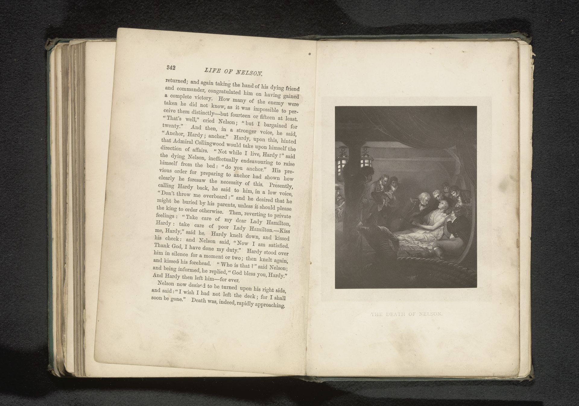 Fotoreproductie van een prent van de dood van Horatio Nelson by Anonymous