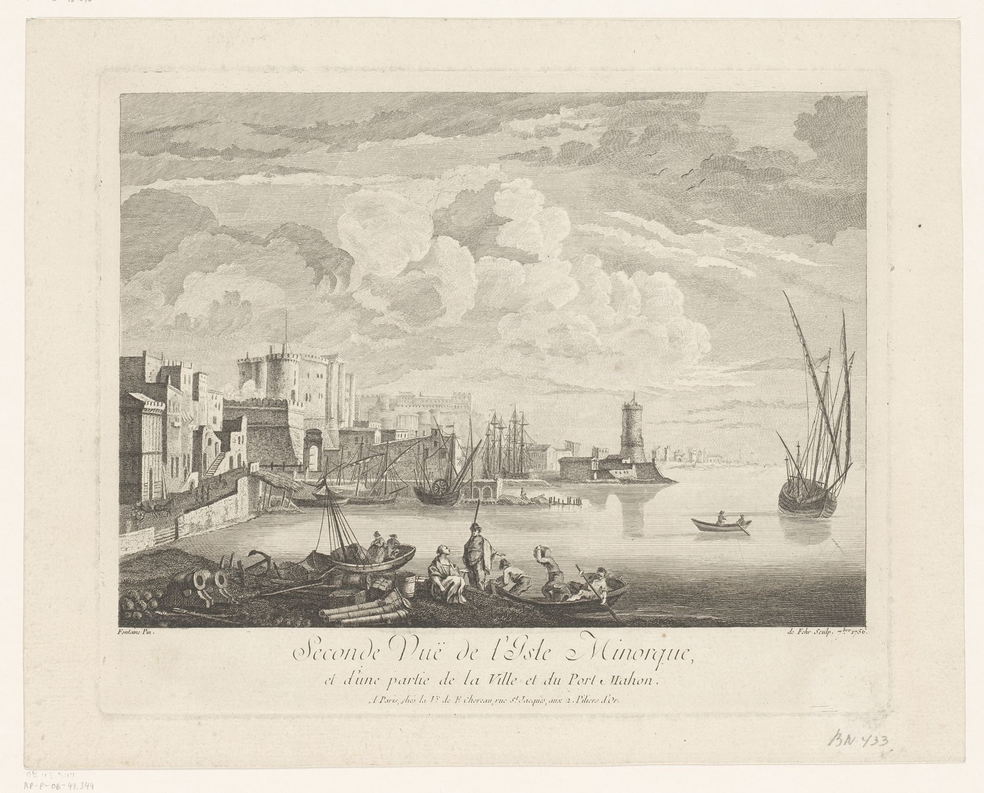 Gezicht op Maó in Minorca by A.J. Defehrt