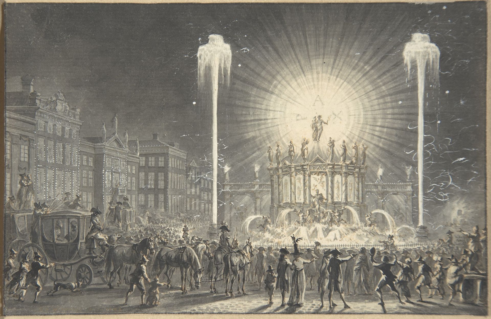 City Square with Fireworks by Dirk Langendijk