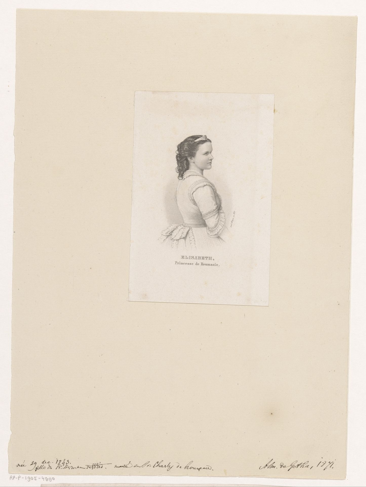 Portret van Elisabeth zu Wied, koningin van Roemenië by Carl Mayer