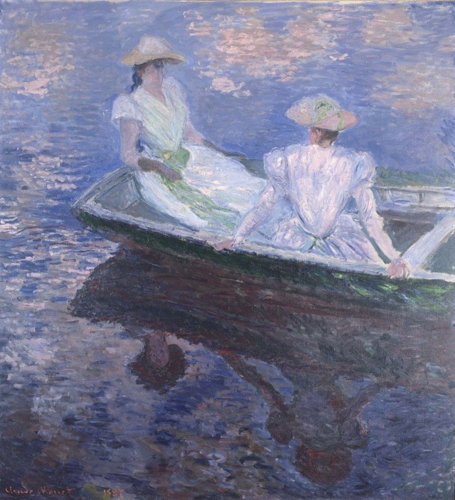 On The Boat by Claude Monet