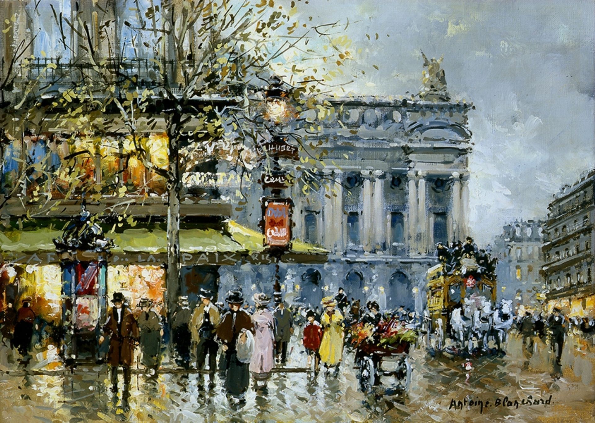 Place de L'Opera, Café de la Paix by Antoine Blanchard