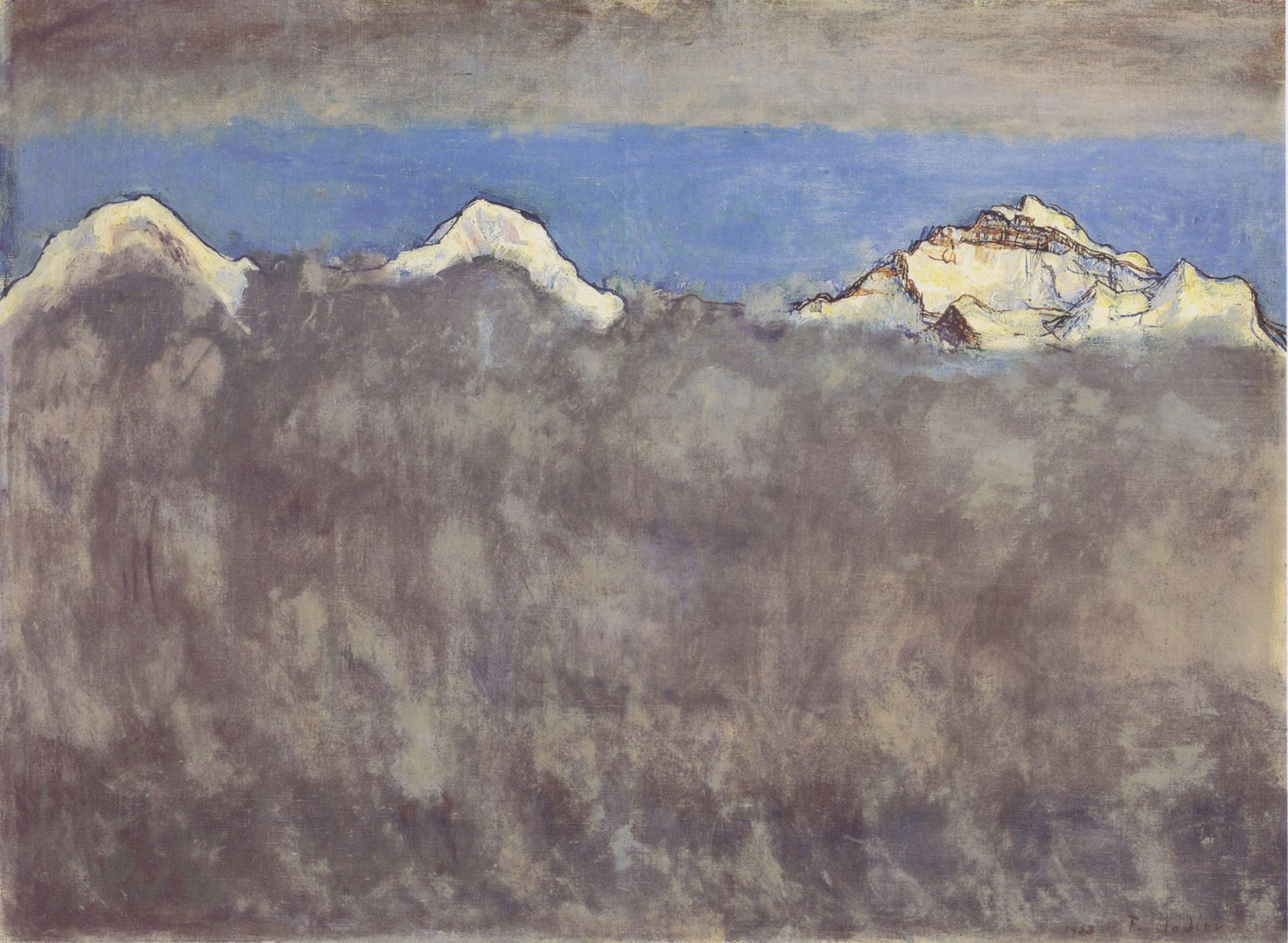 Eiger, Monch and Jungfrau in Moonlight by Ferdinand Hodler