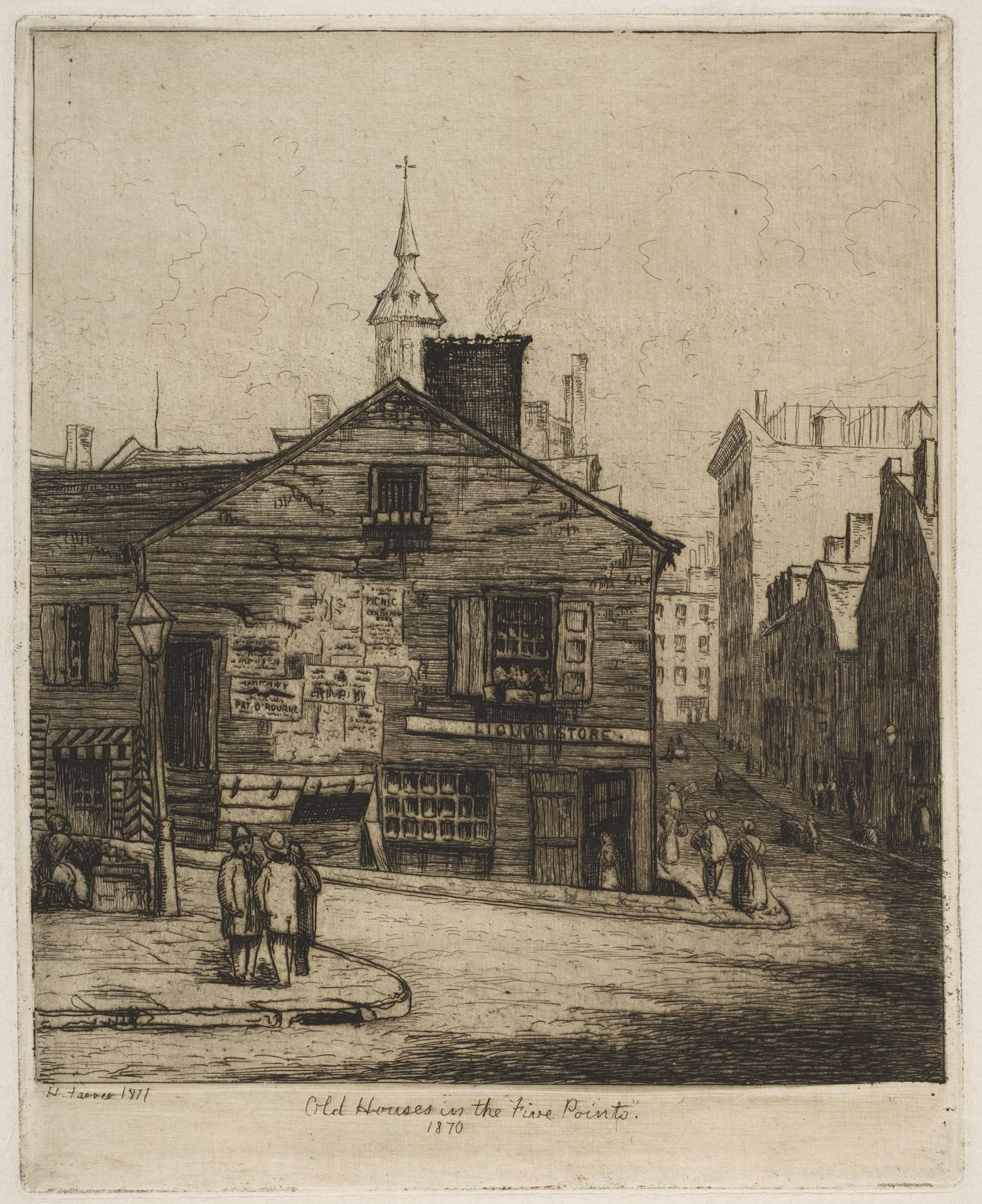 Old Houses in the "Five Points", 1870 (from Scenes of Old New York) by Henry Farrer