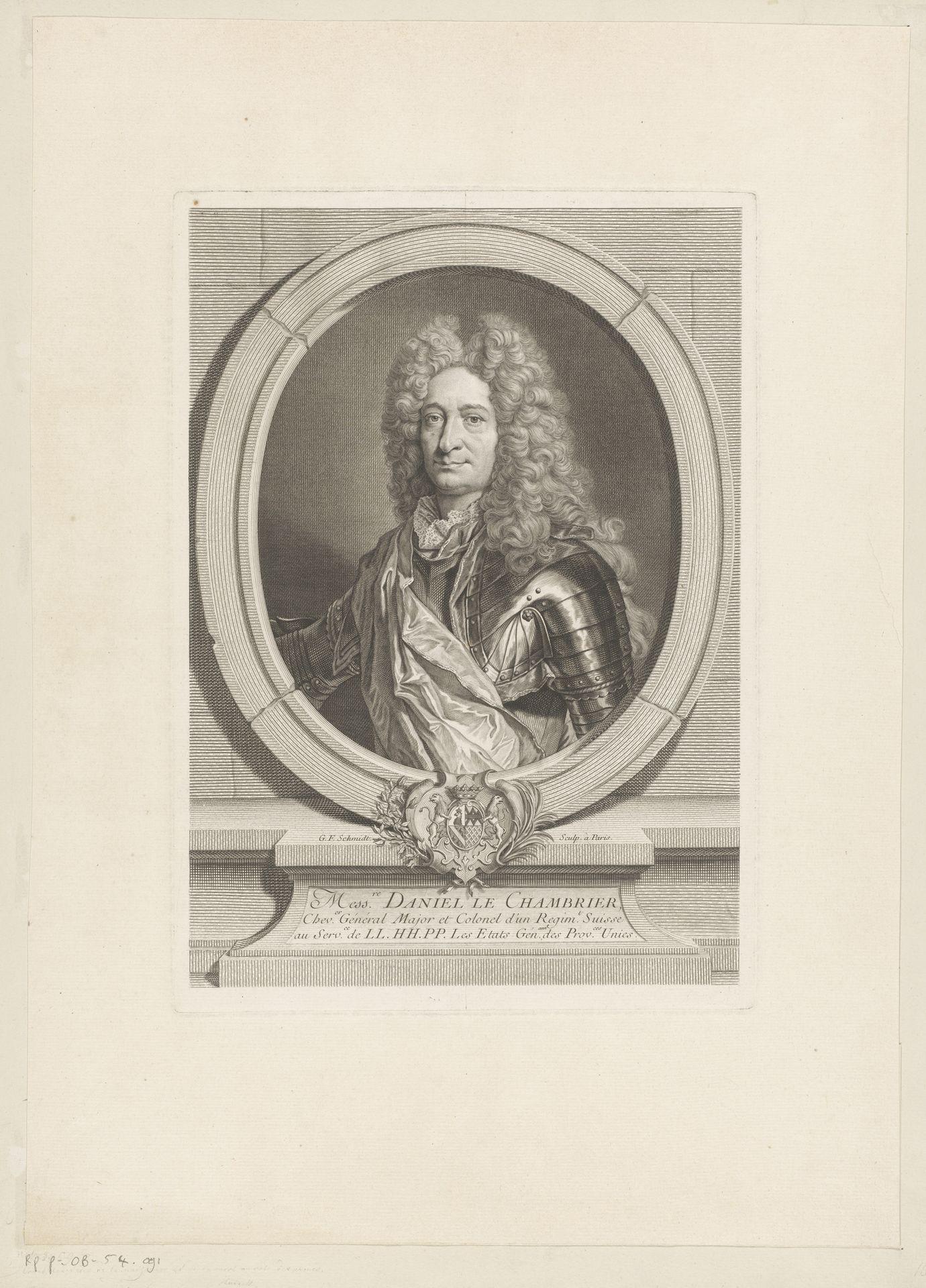 Portret van Daniel de Chambrier by Georg Friedrich Schmidt