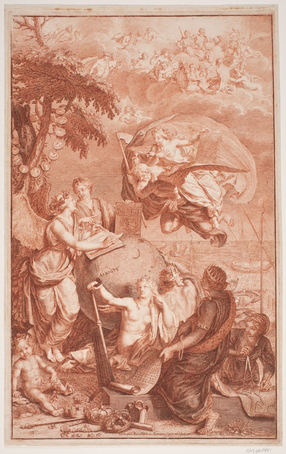 Allegori over skibsfarten by Jean Frederic Herman
