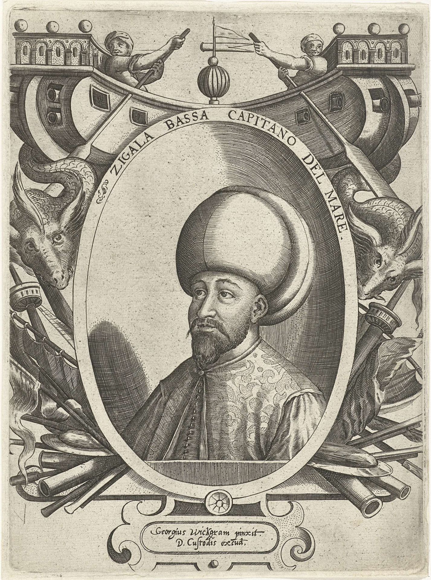 Portret van kapitein Zigala Bassa by Dominicus Custos