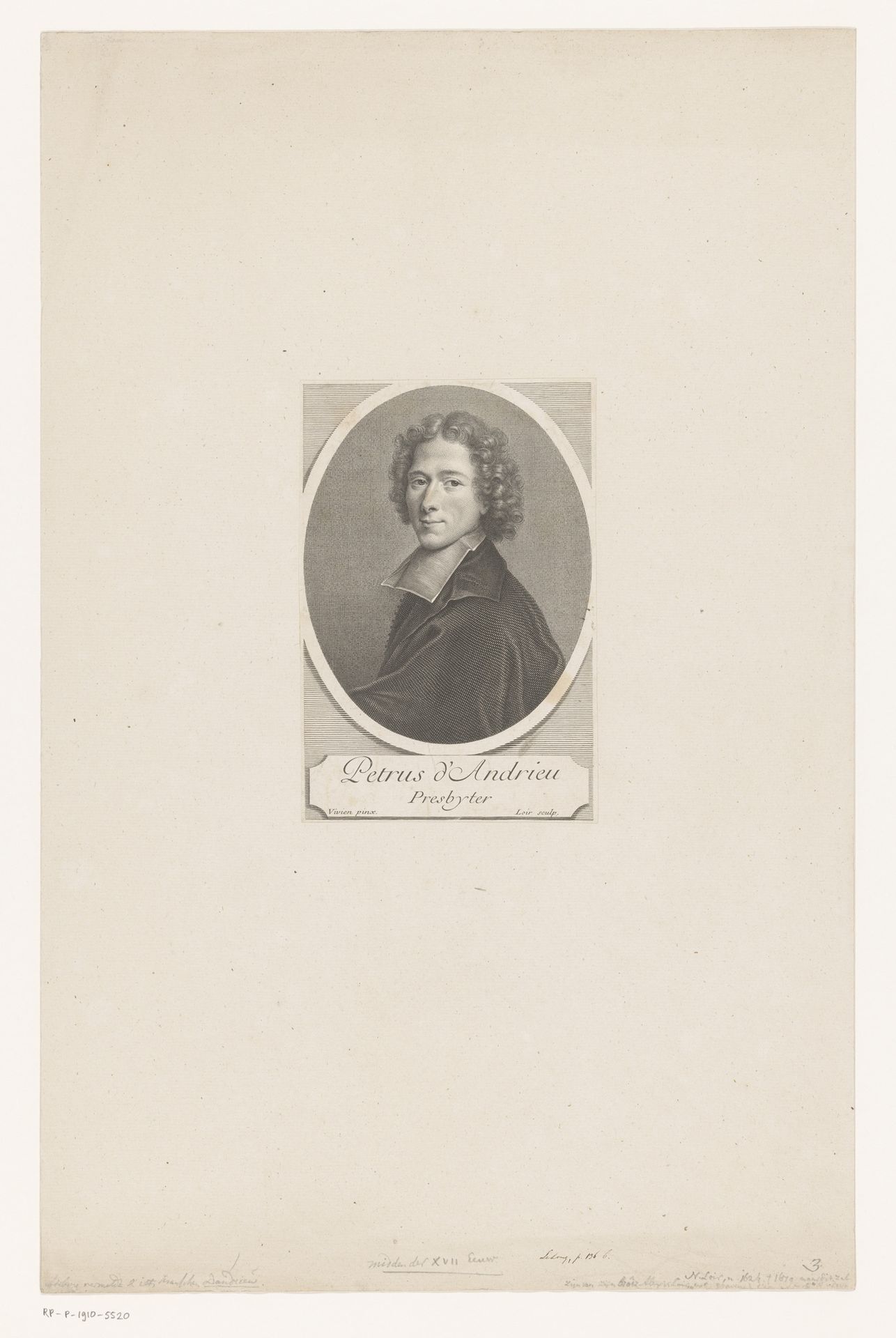 Portret van Petrus d'Andrieu by Alexis Loir