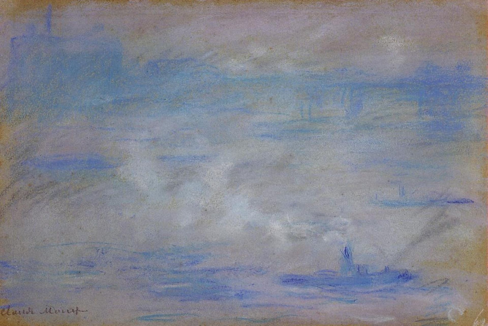 Boats on the Thames, Fog Effect by Claude Monet