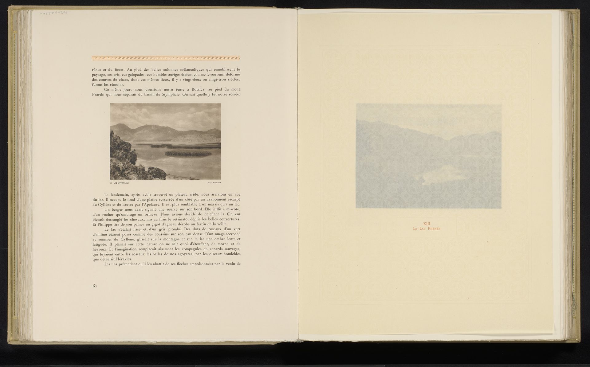 Gezicht op het meer van Stymphalos by Frédéric Boissonnas