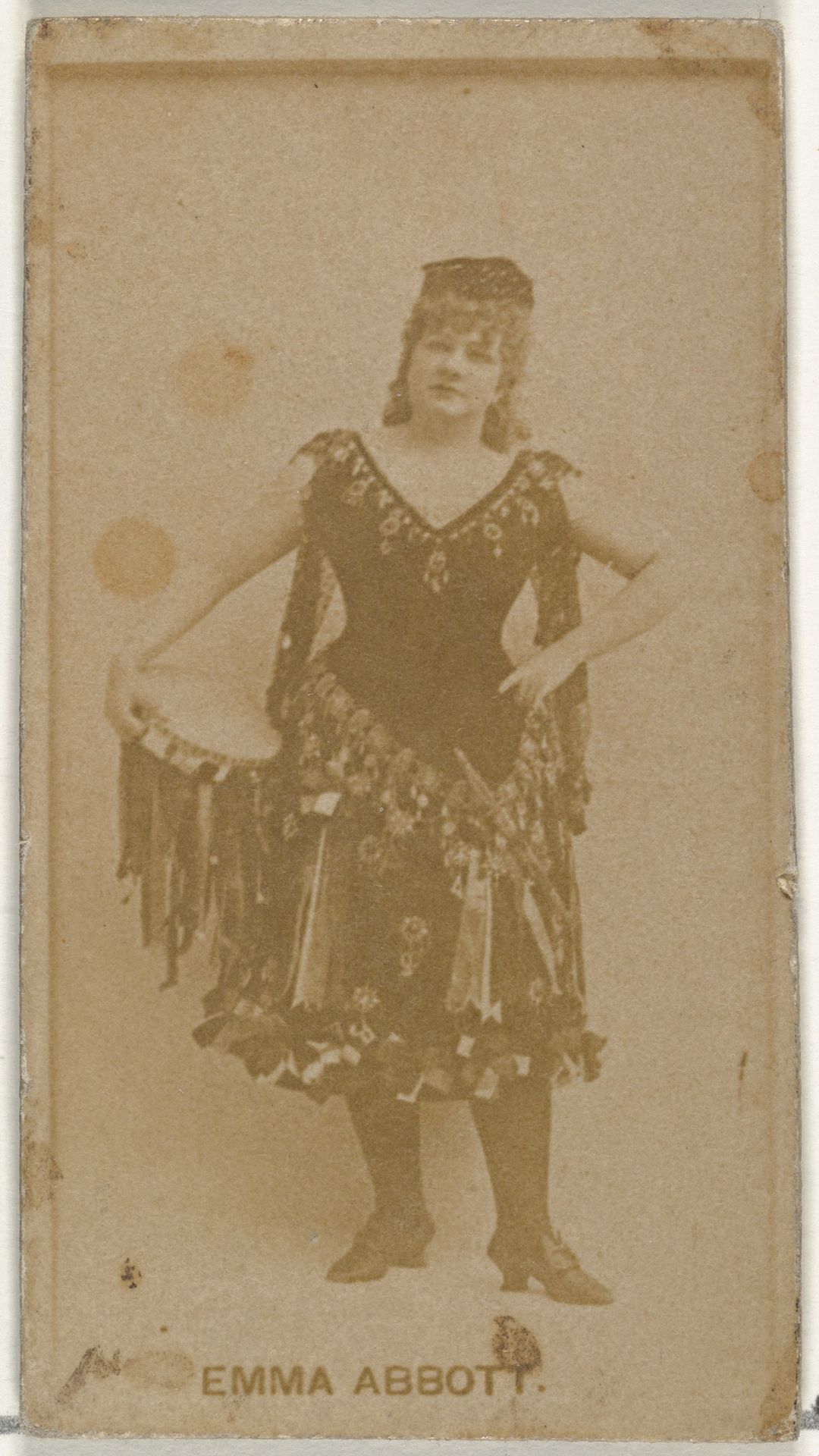 Emma Abbott, from the Actors and Actresses series (N145-8) issued by Duke Sons & Co. to promote Duke Cigarettes by W. Duke, Sons & Co.