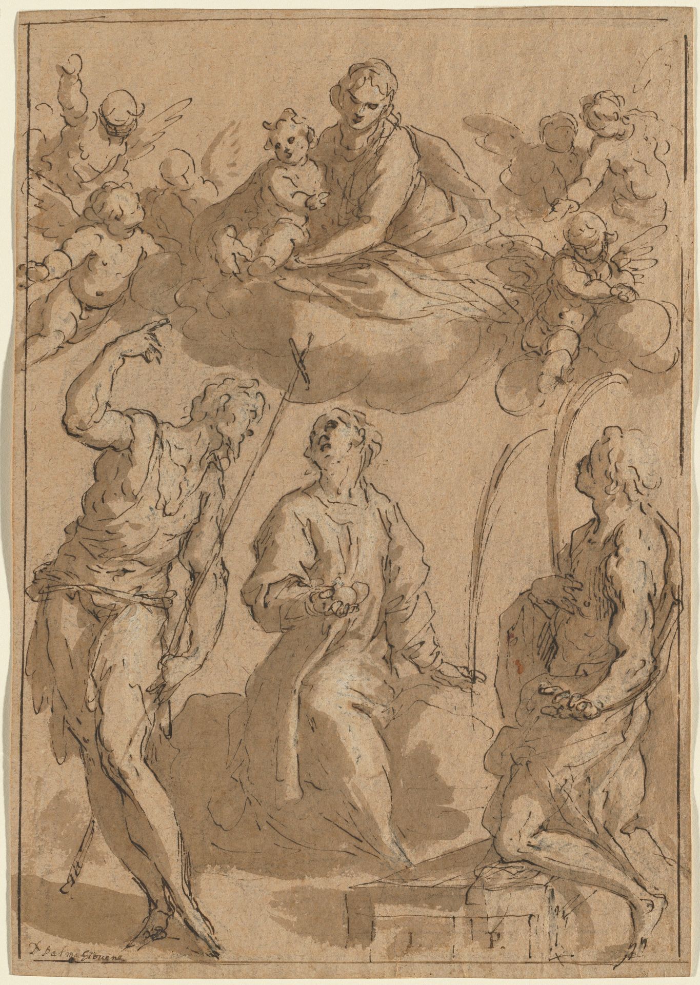 Madonna and Child in Glory with Saints John the Baptist, Stephen, and Lawrence by Palma il Giovane