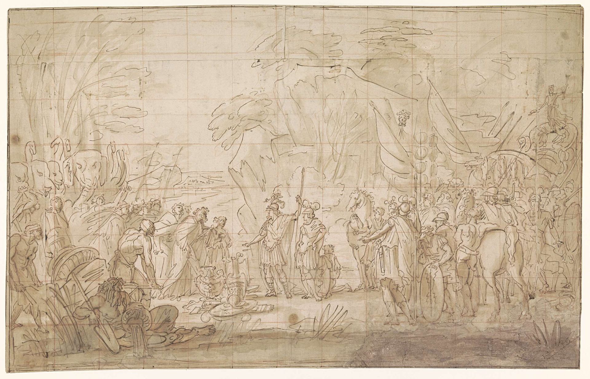 Scène uit de Romeinse geschiedenis by Charles Le Brun