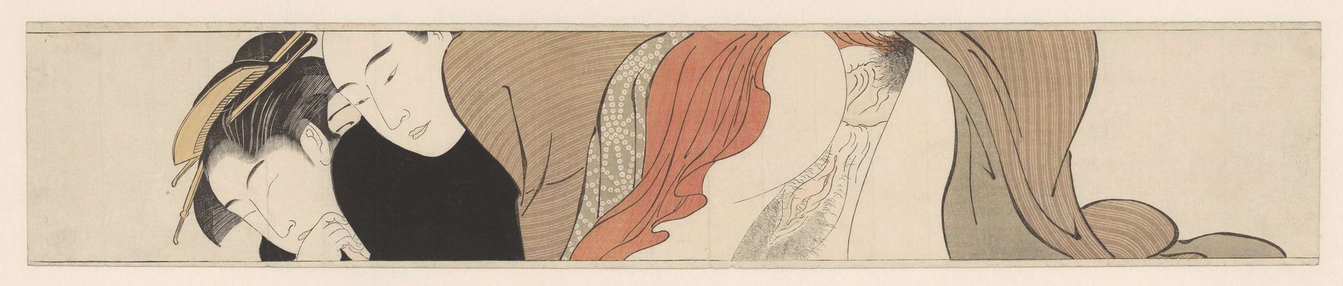 Geisha met gesloten ogen. by Torii Kiyonaga