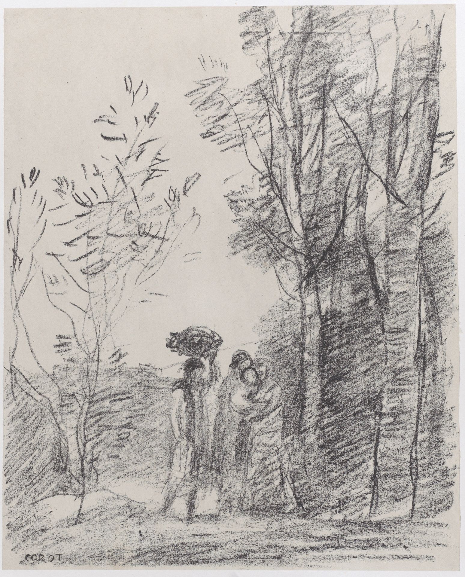 The Meeting in the Grove (La Rencontre au bosquet) by Camille Corot