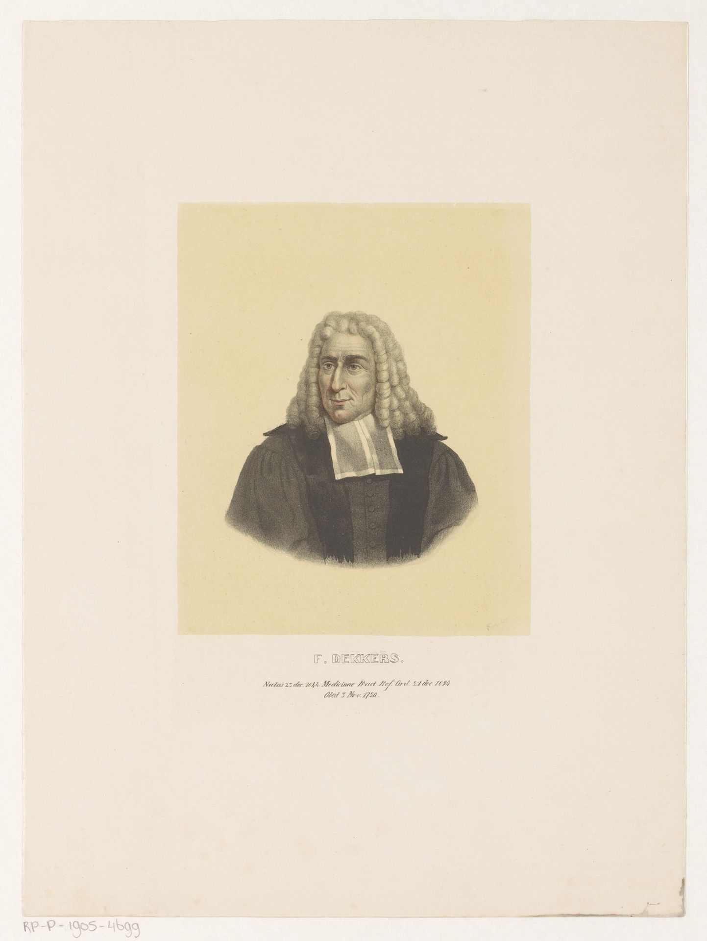 Portret van Frederik Dekkers by Leendert (I) Springer