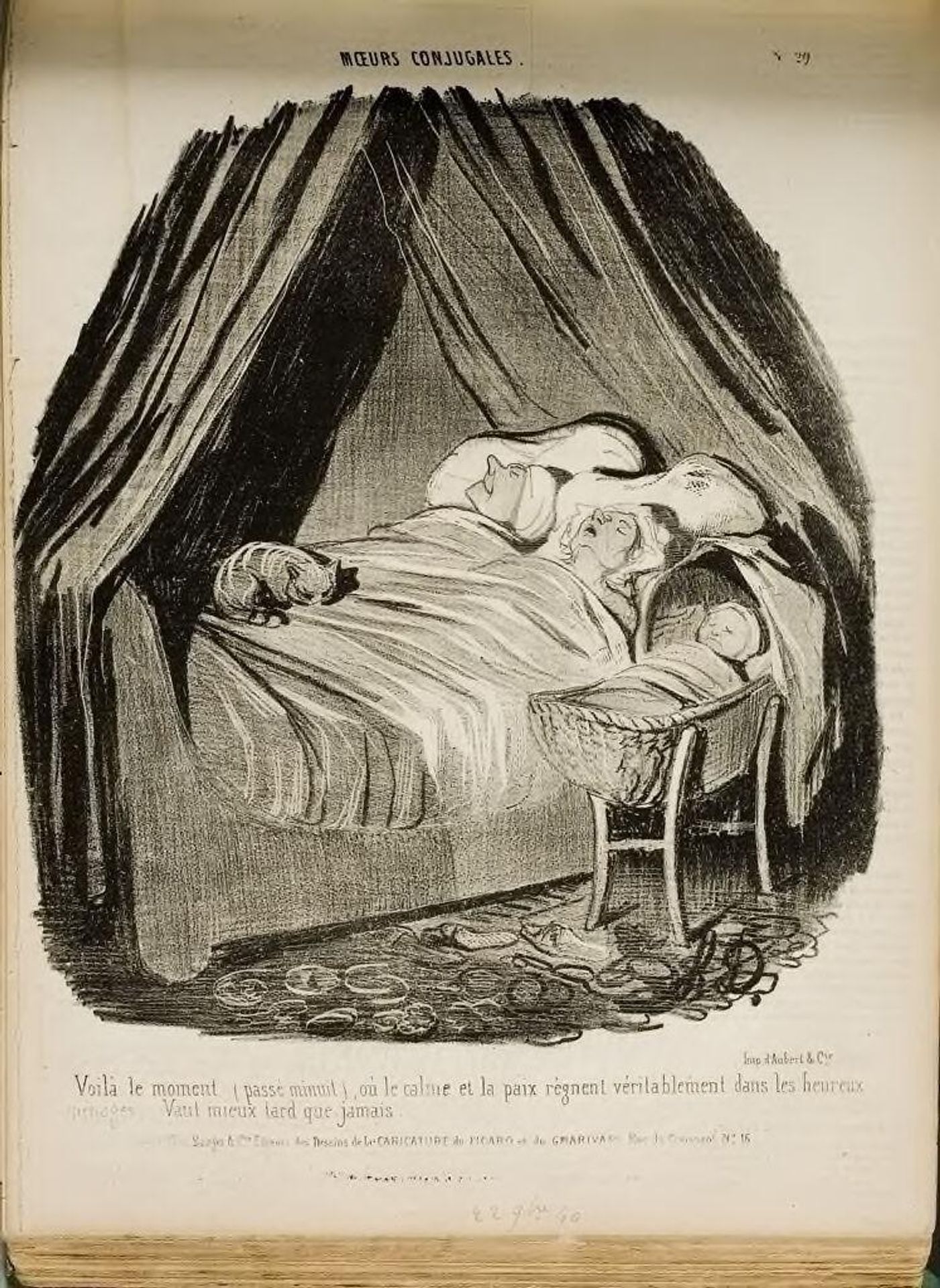 "Here is the moment (after midnight).." by Honoré Daumier